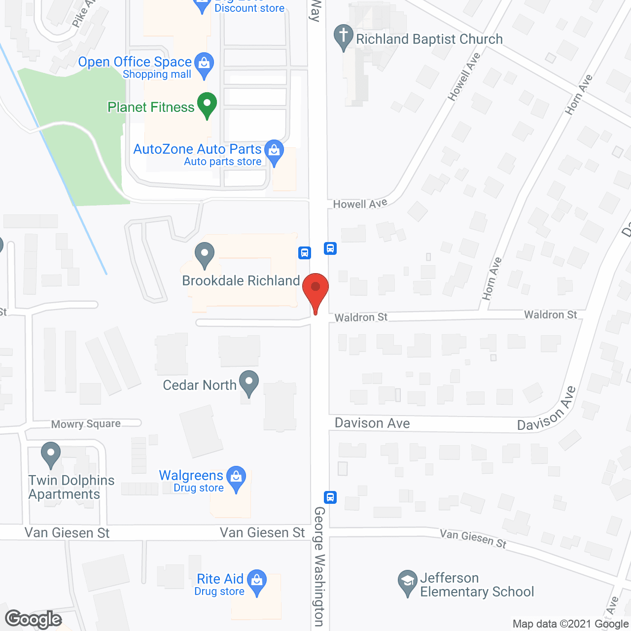 Map of the neighborhood around Brookdale Richland