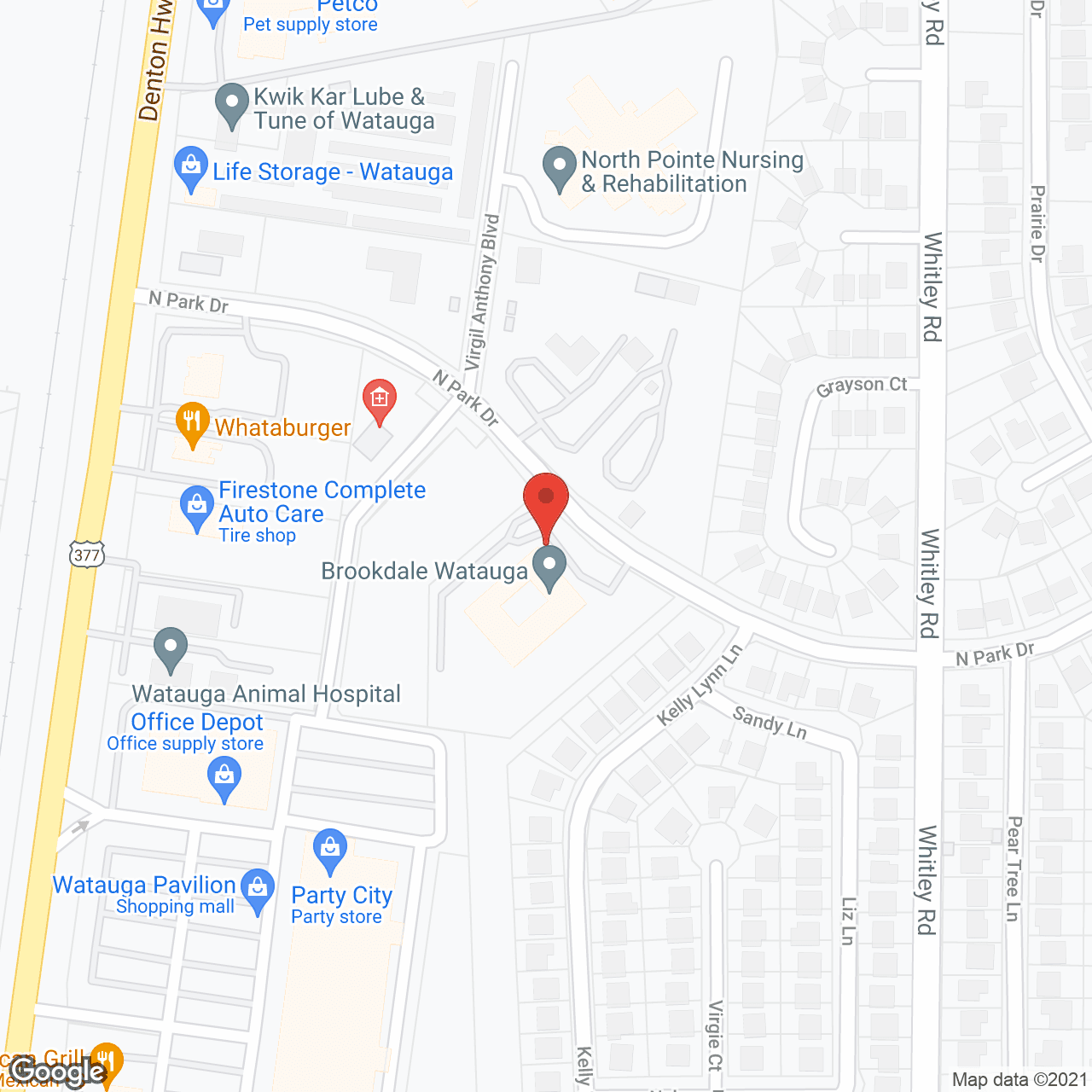 Map of the neighborhood around Brookdale Watauga