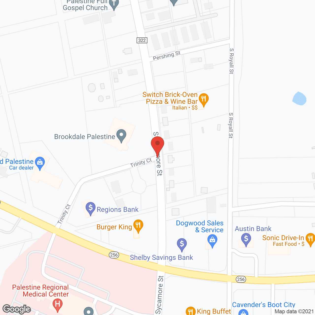 Map of the neighborhood around Brookdale Palestine