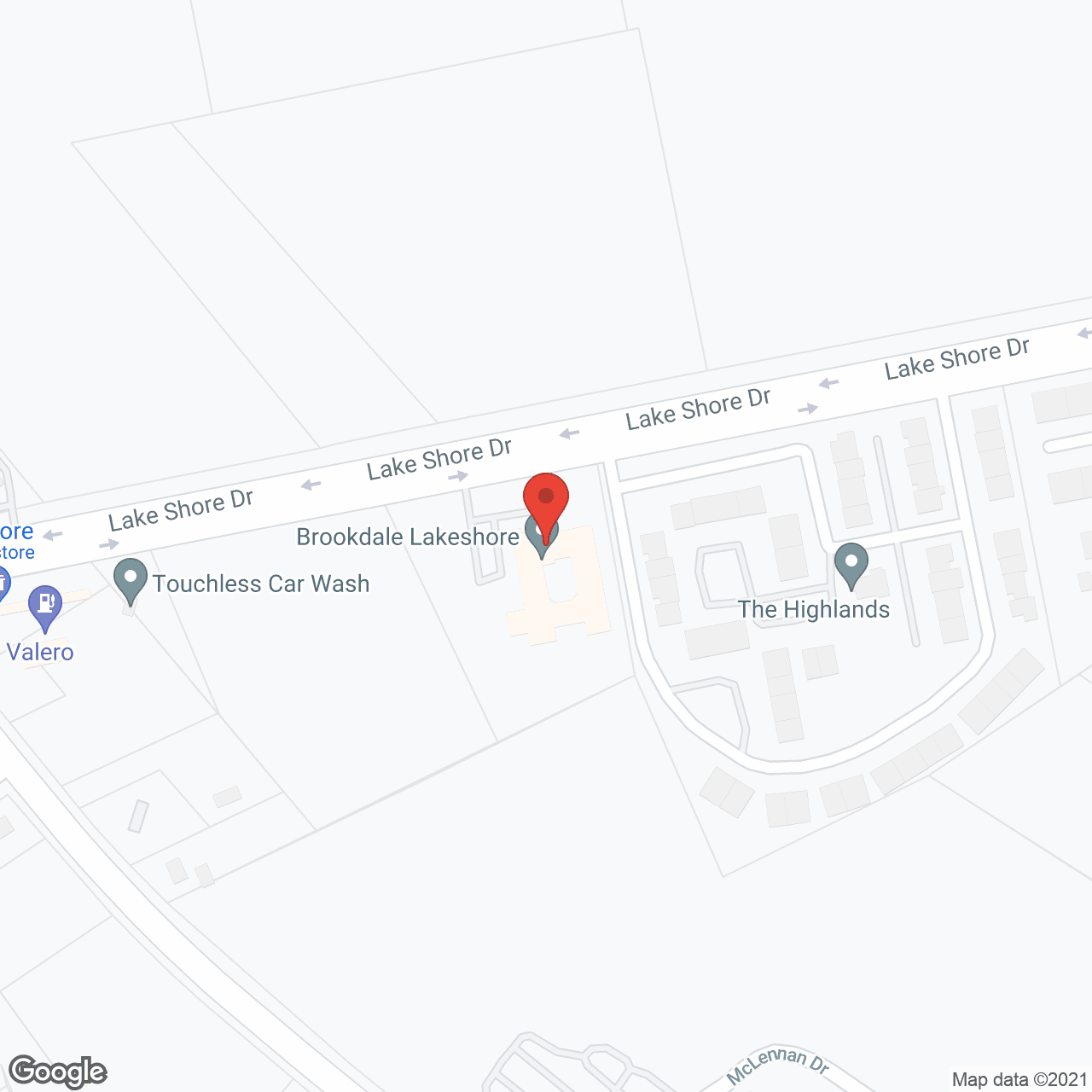Map of the neighborhood around Brookdale Lakeshore