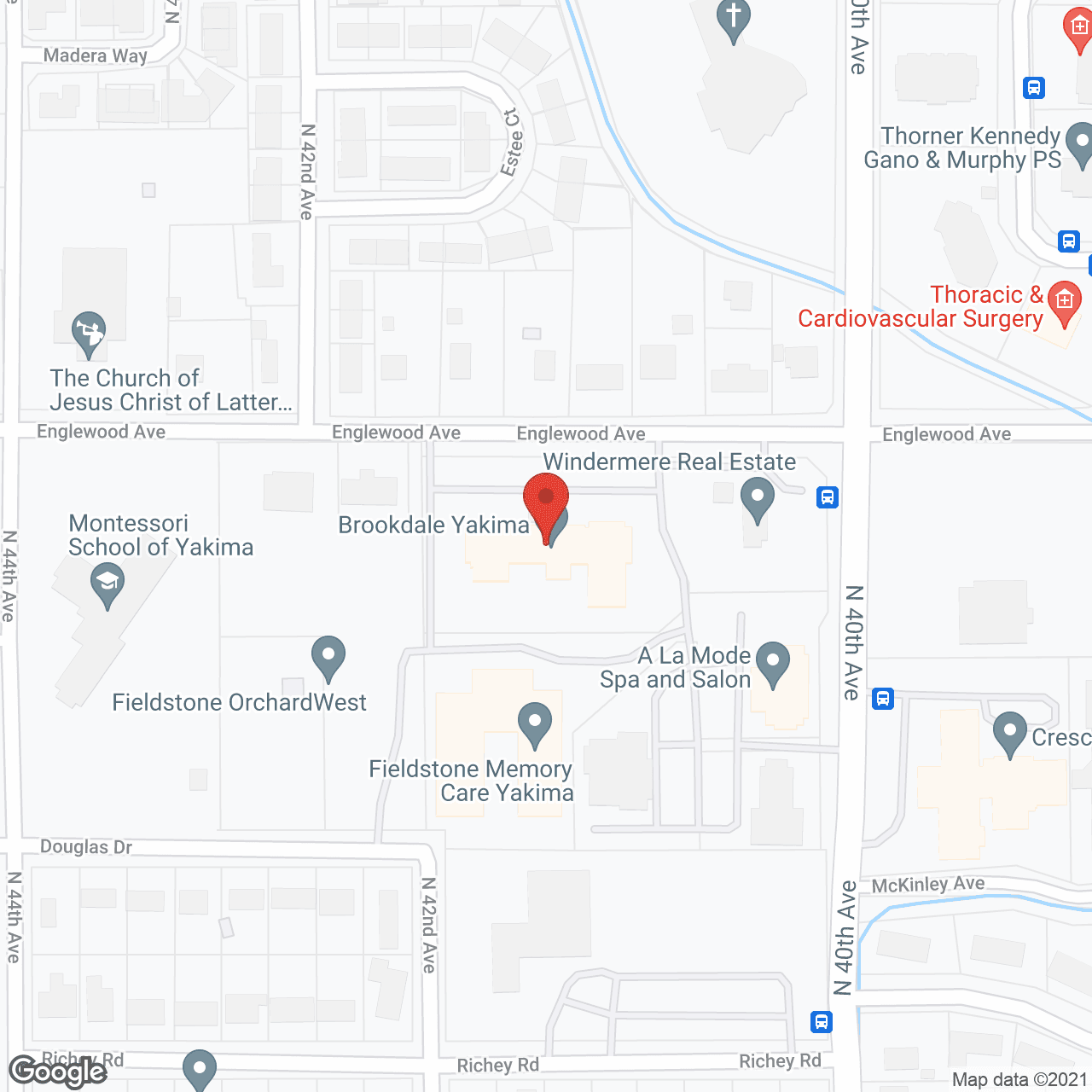 Map of the neighborhood around Brookdale Yakima