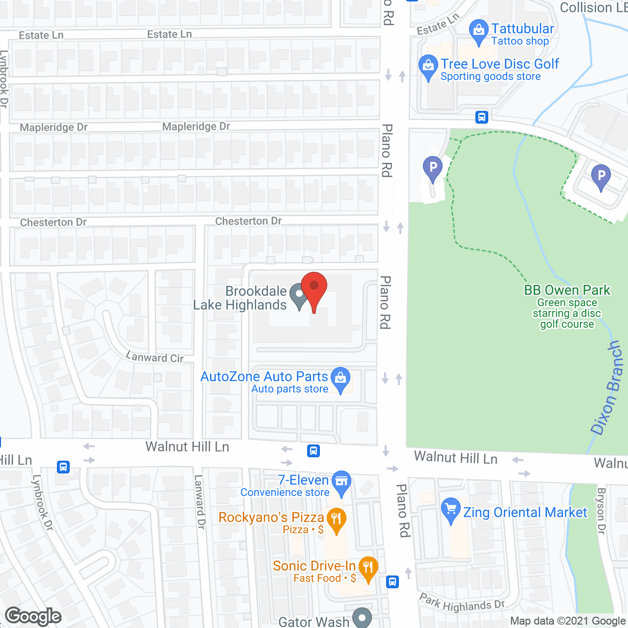 Map of the neighborhood around Brookdale Lake Highlands