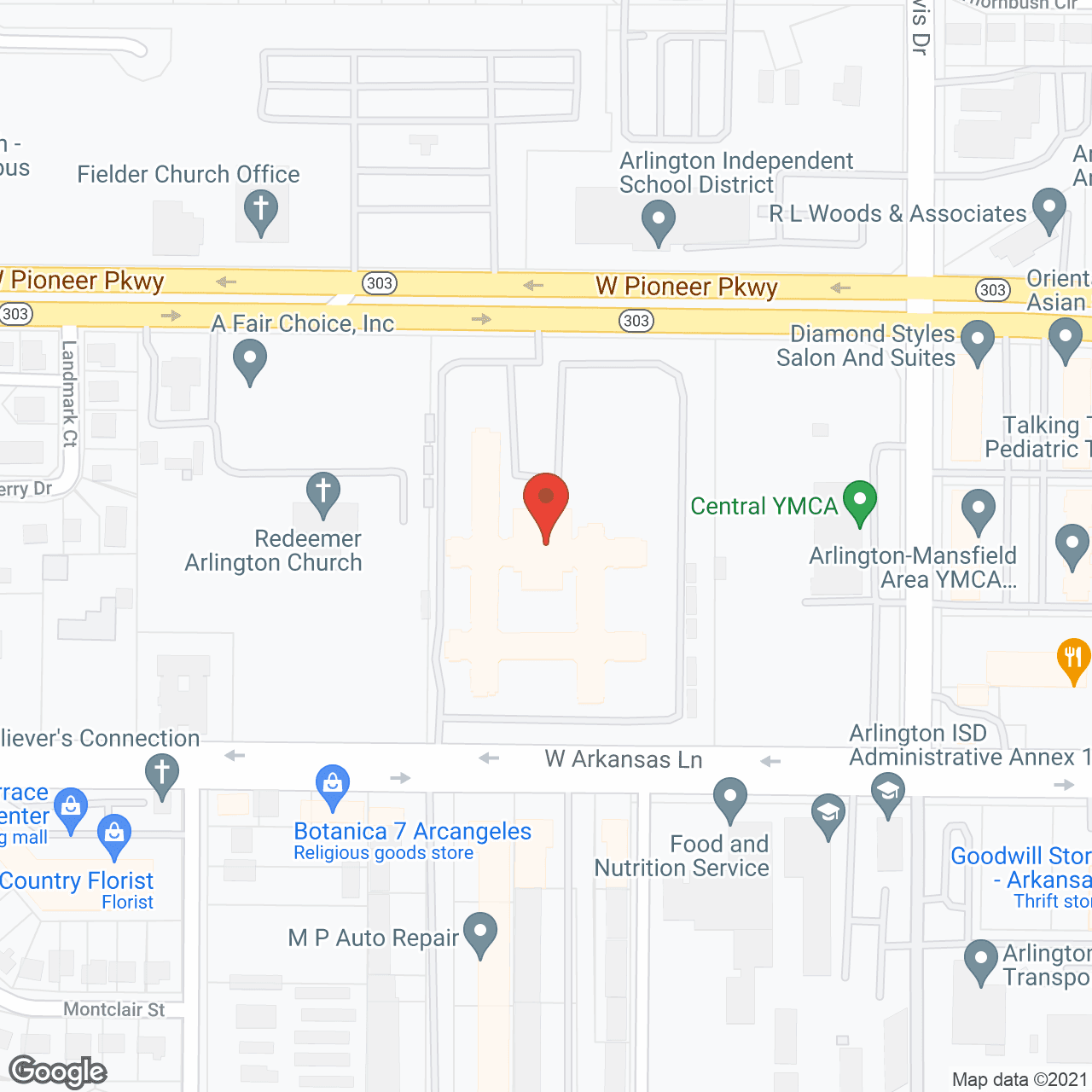 Map of the neighborhood around Town Village Crossing