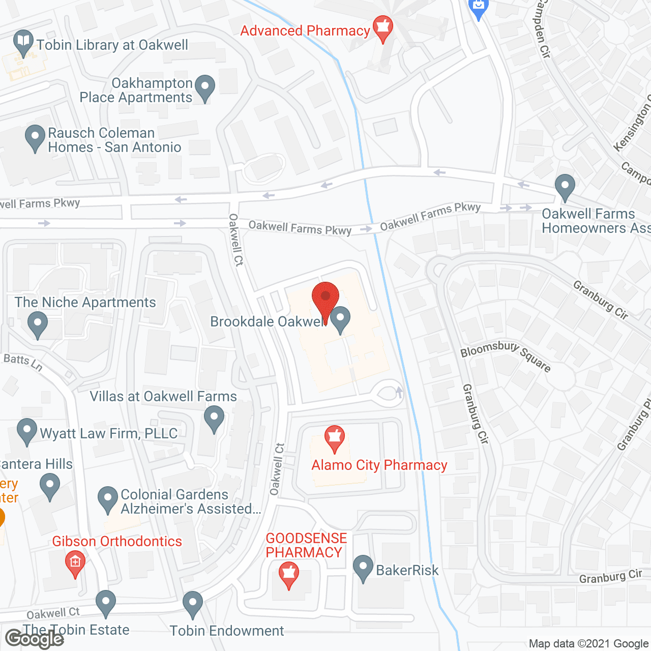 Map of the neighborhood around Brookdale Oakwell