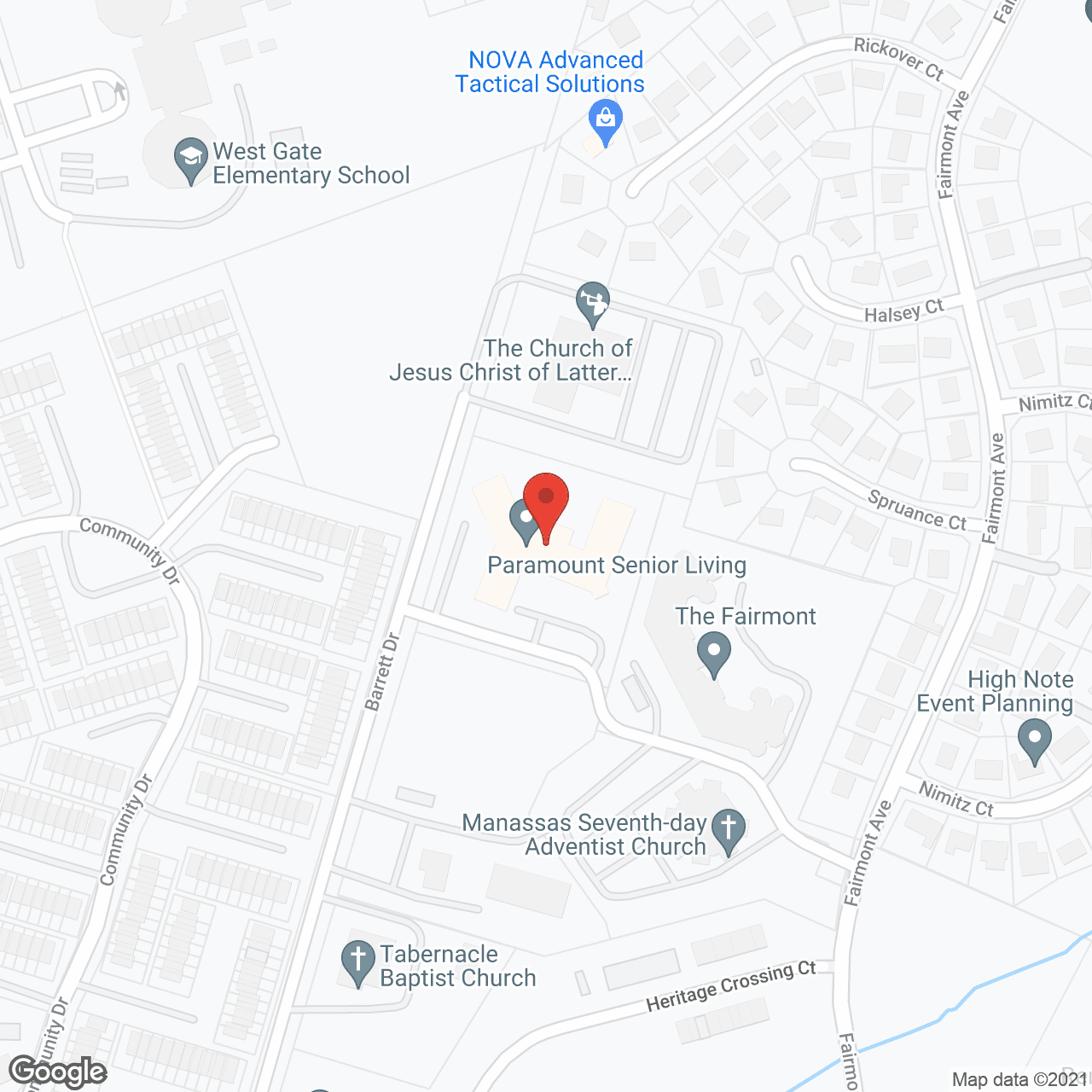 Paramount Senior Living at Manassas in google map