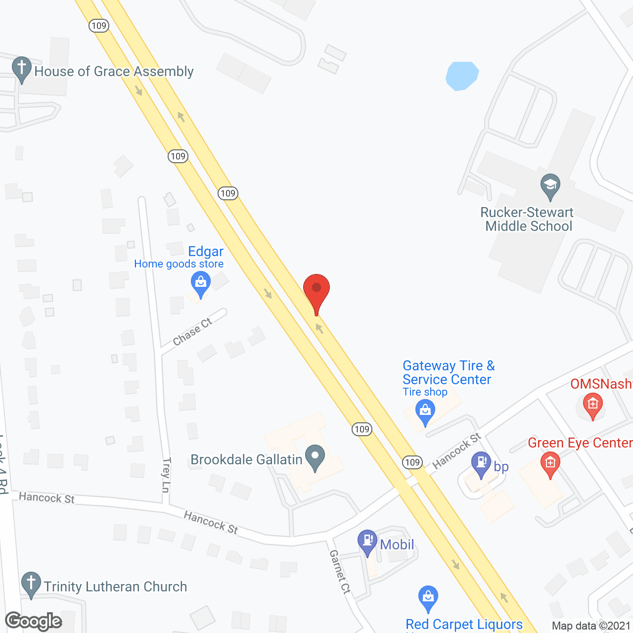 Map of the neighborhood around Brookdale Gallatin