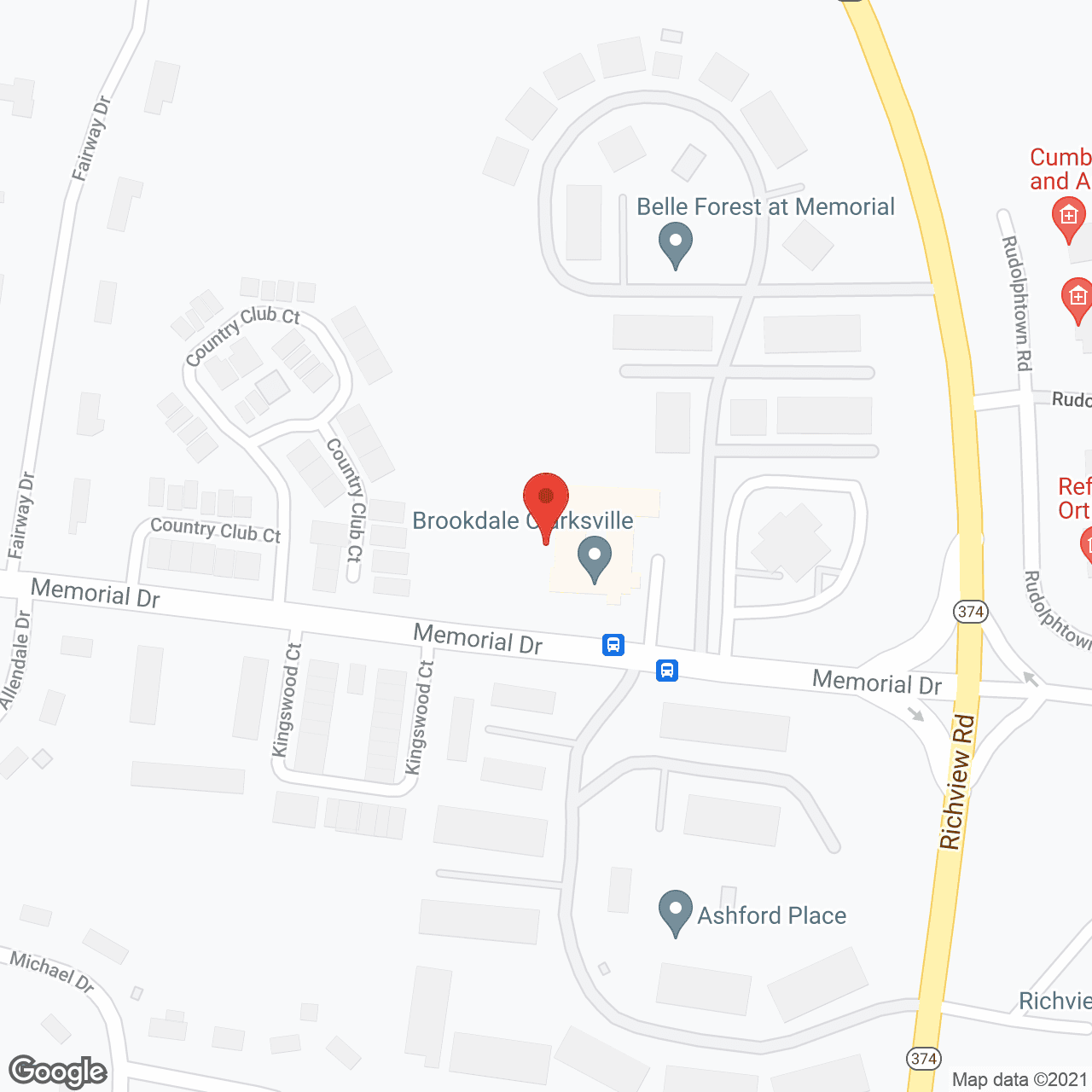 Map of the neighborhood around Brookdale Clarksville
