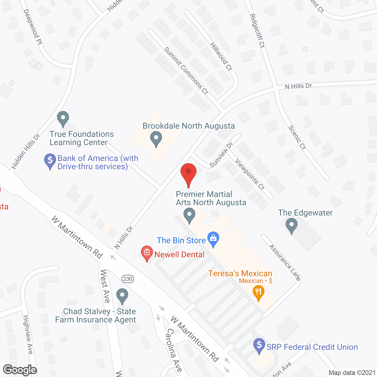 Map of the neighborhood around Brookdale North Augusta