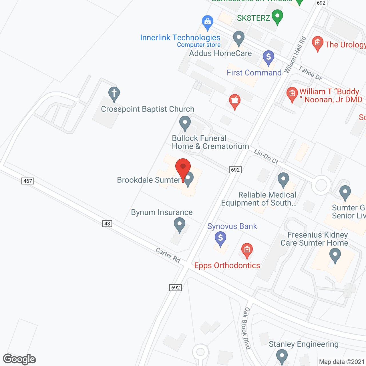 Map of the neighborhood around Sumter Terrace Assisted Living