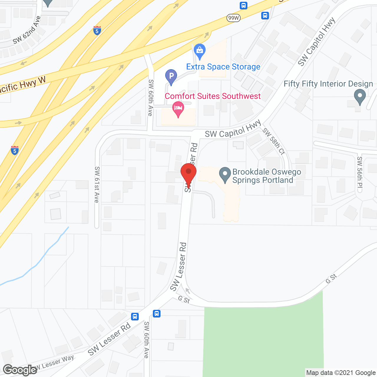 Map of the neighborhood around Brookdale Oswego Springs Portland