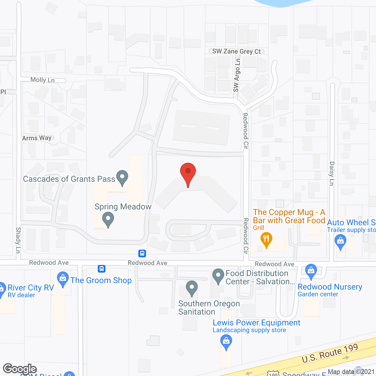 Map of the neighborhood around Brookdale Grants Pass Village