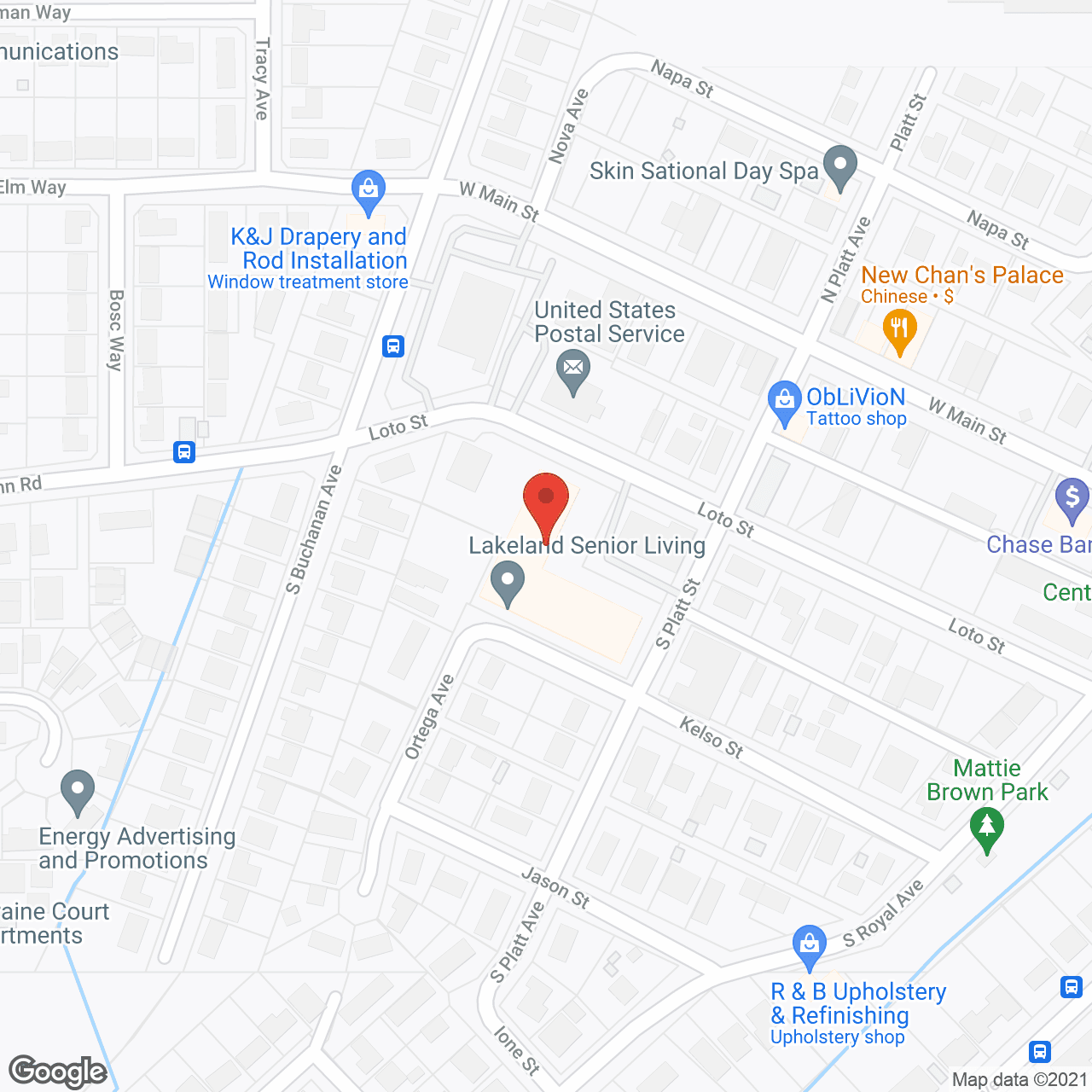 Map of the neighborhood around Lakeland Senior Living