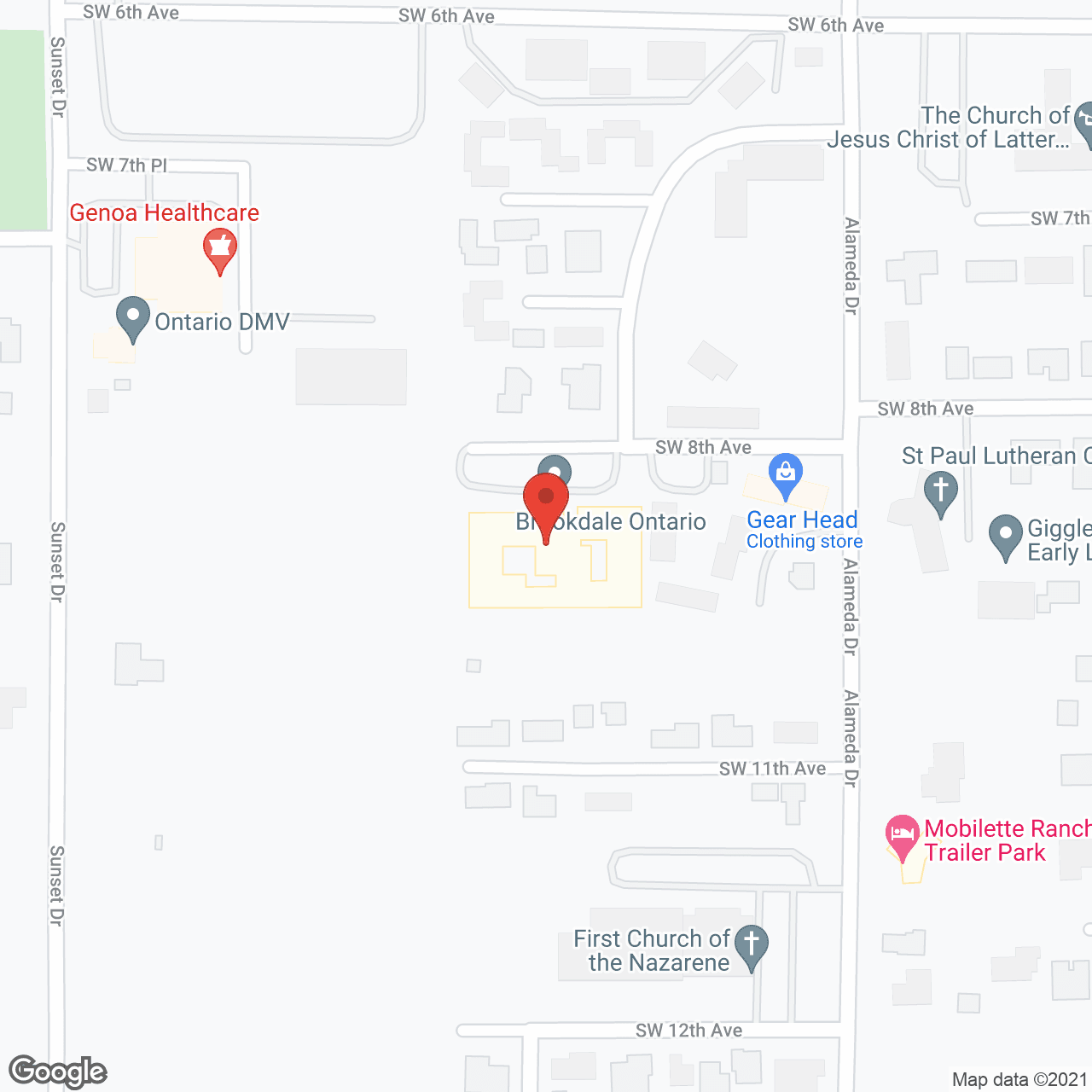 Map of the neighborhood around Brookdale Ontario