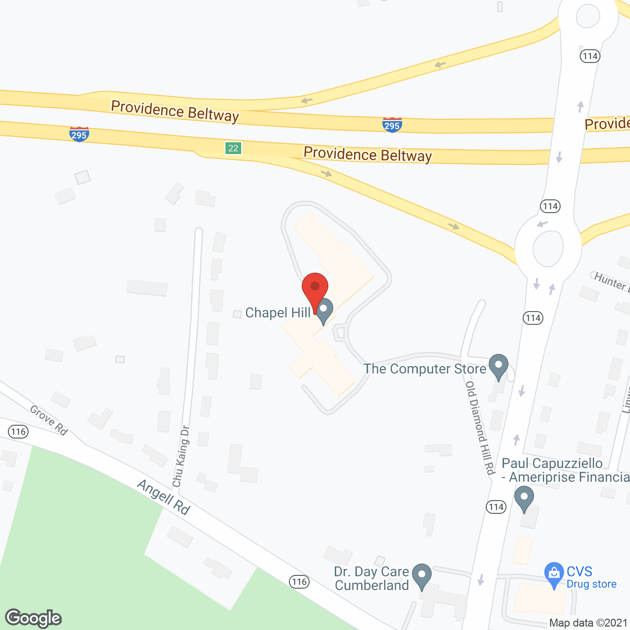 Map of the neighborhood around Chapel Hill Senior Living