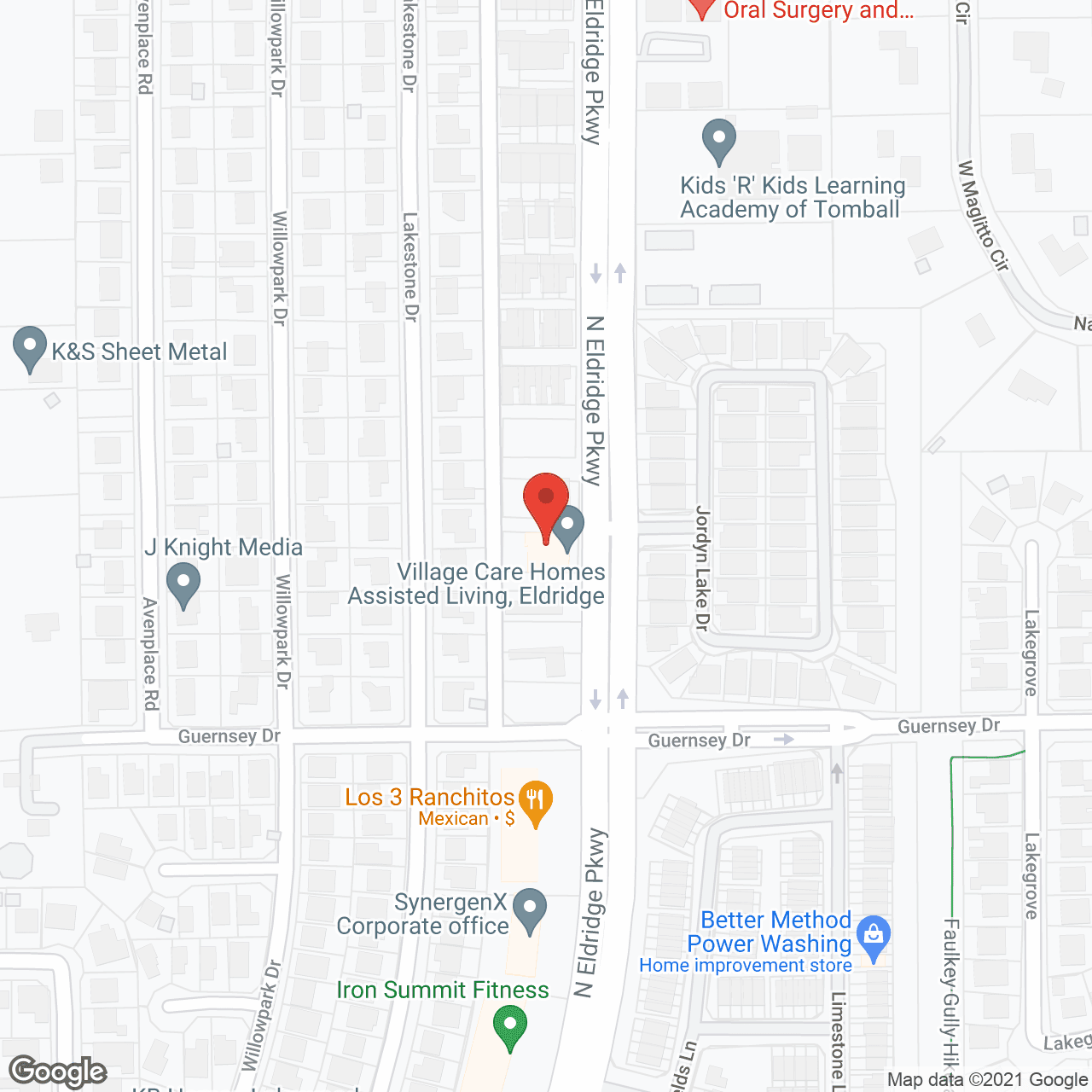 Map of the neighborhood around Village Care Homes - Eldridge