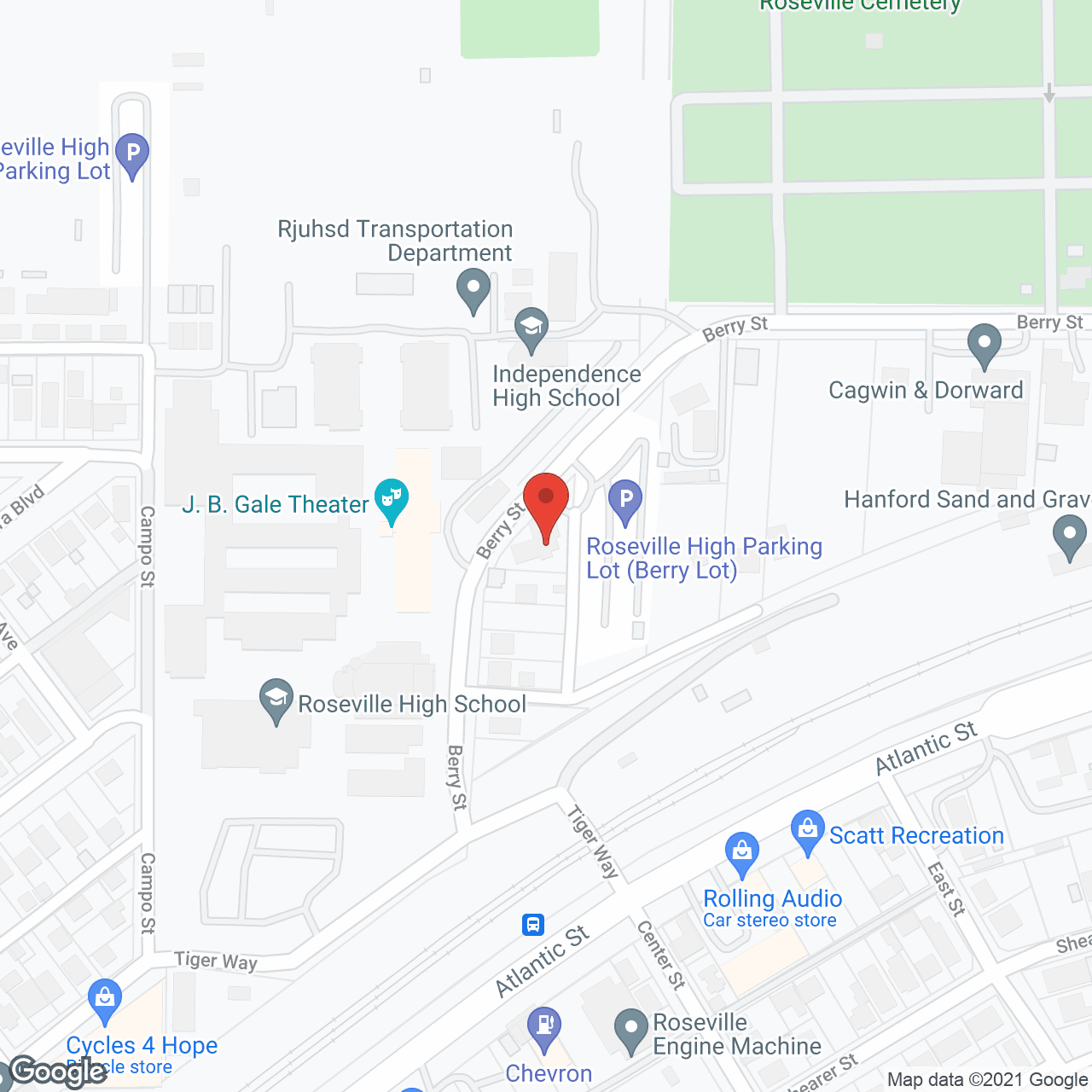 Map of the neighborhood around Roseberry Care