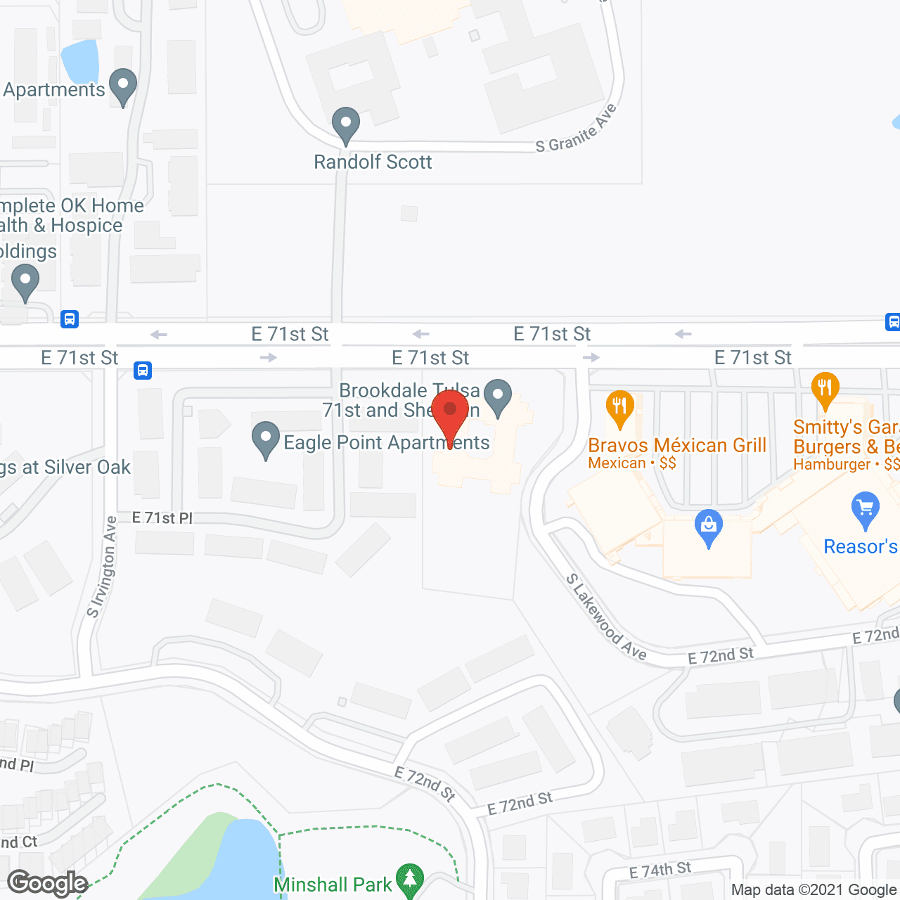 Map of the neighborhood around Oxford Springs Tulsa Memory Care