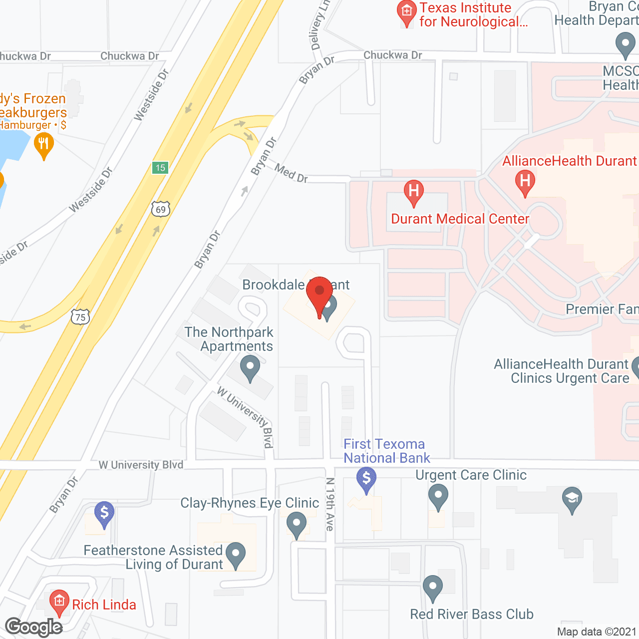 Map of the neighborhood around Oxford Springs Durant