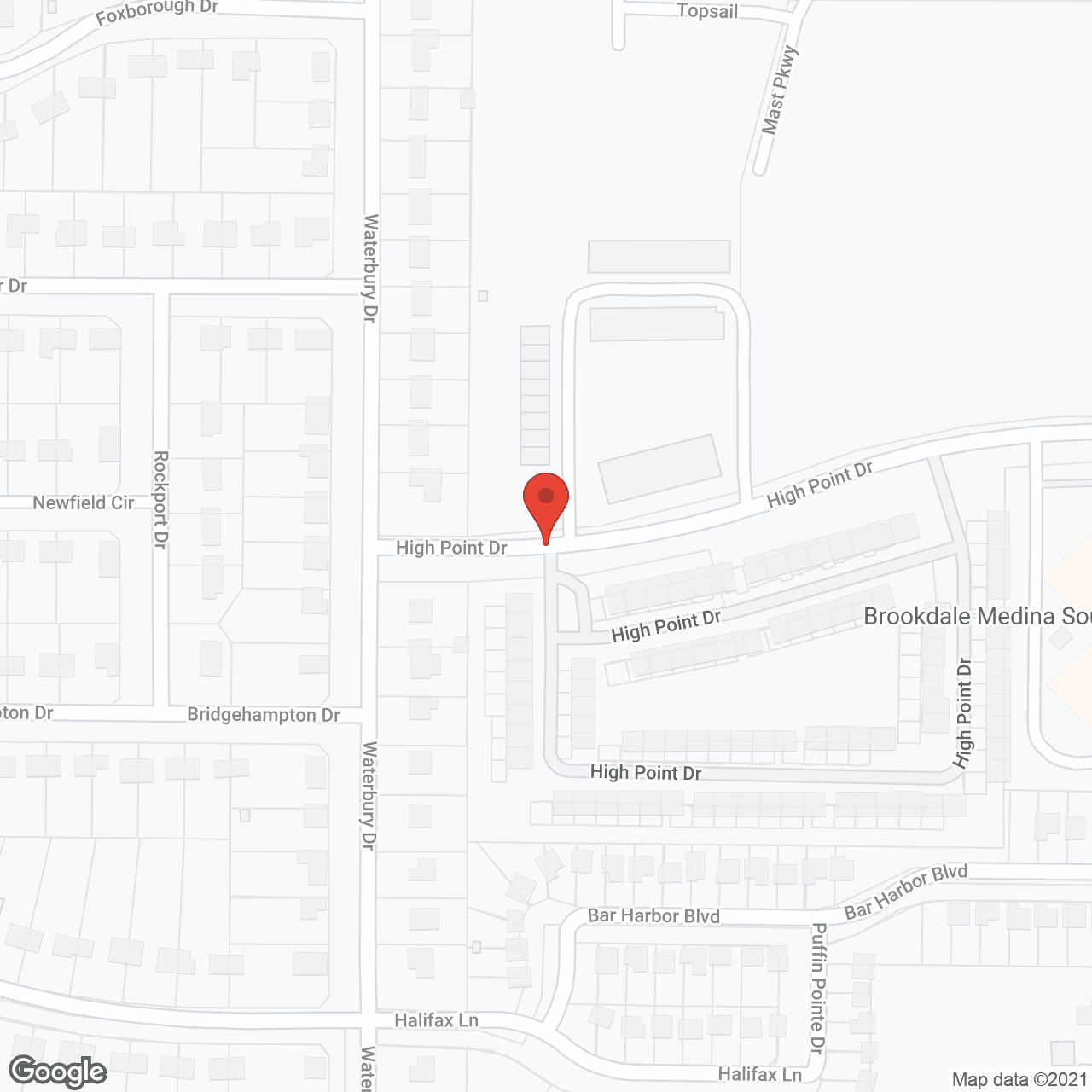 Map of the neighborhood around Brookdale Medina South