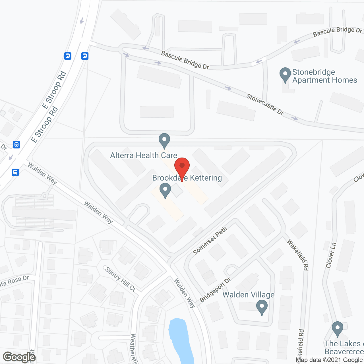 Map of the neighborhood around Brookdale Kettering (Offering HealthPlus)