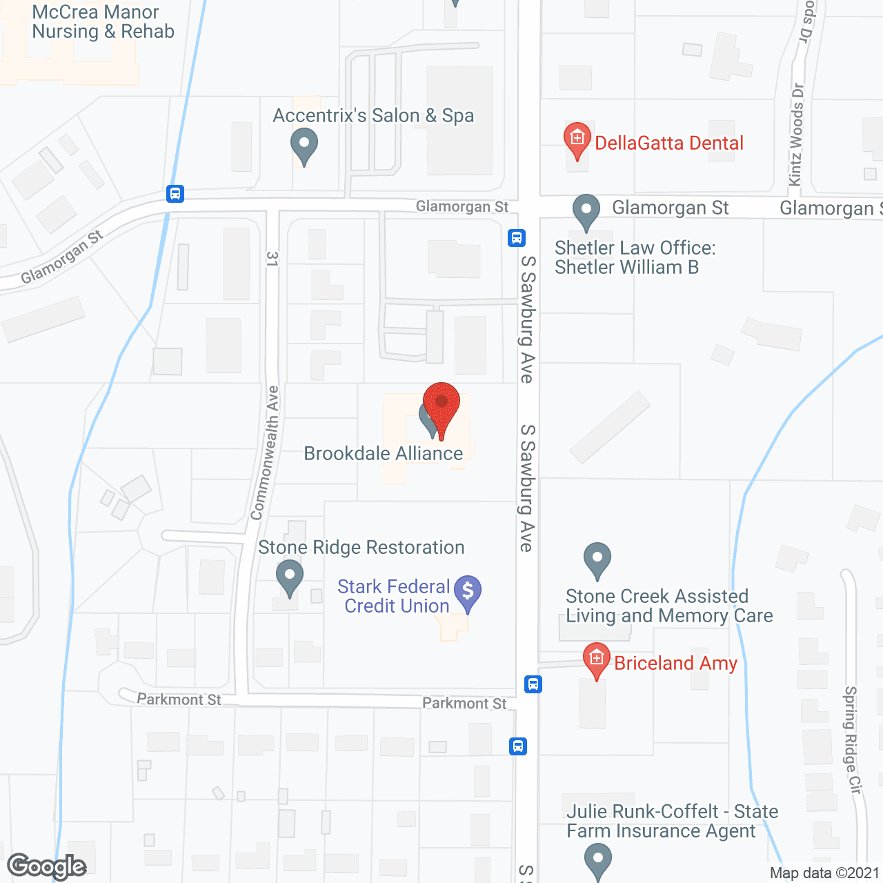 Map of the neighborhood around Brookdale Alliance