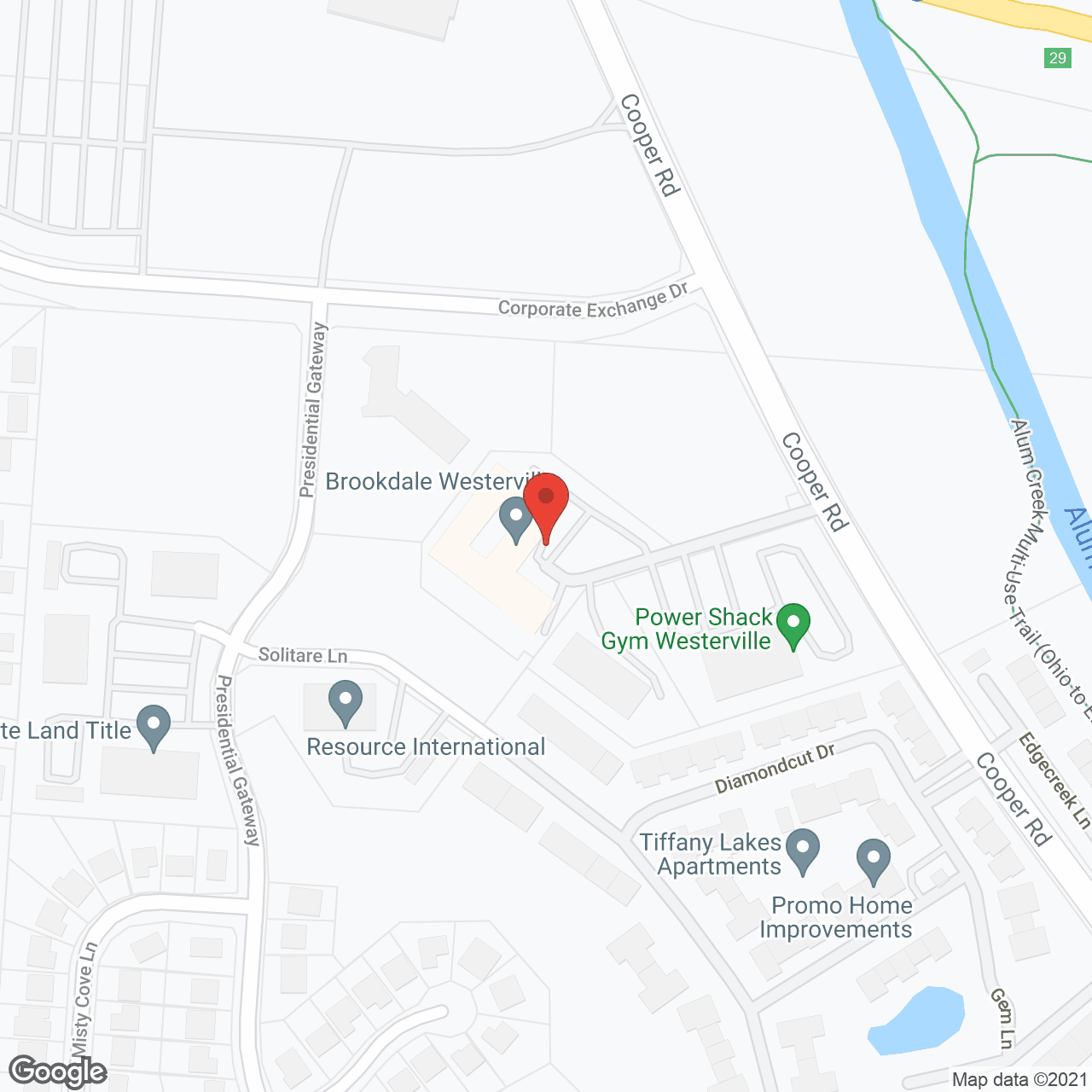 Map of the neighborhood around Brookdale Westerville