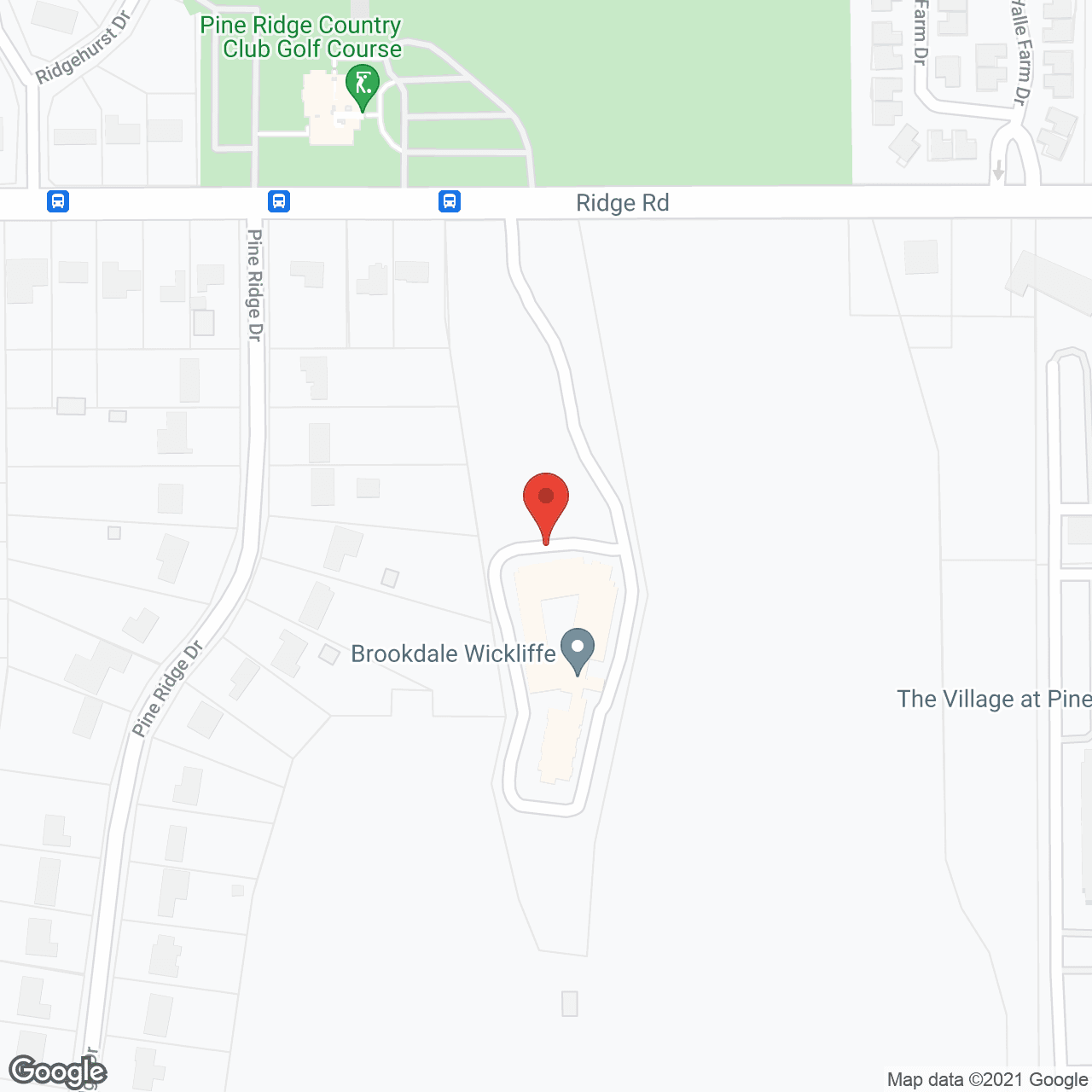 Map of the neighborhood around Brookdale Wickliffe (Offering HealthPlus)