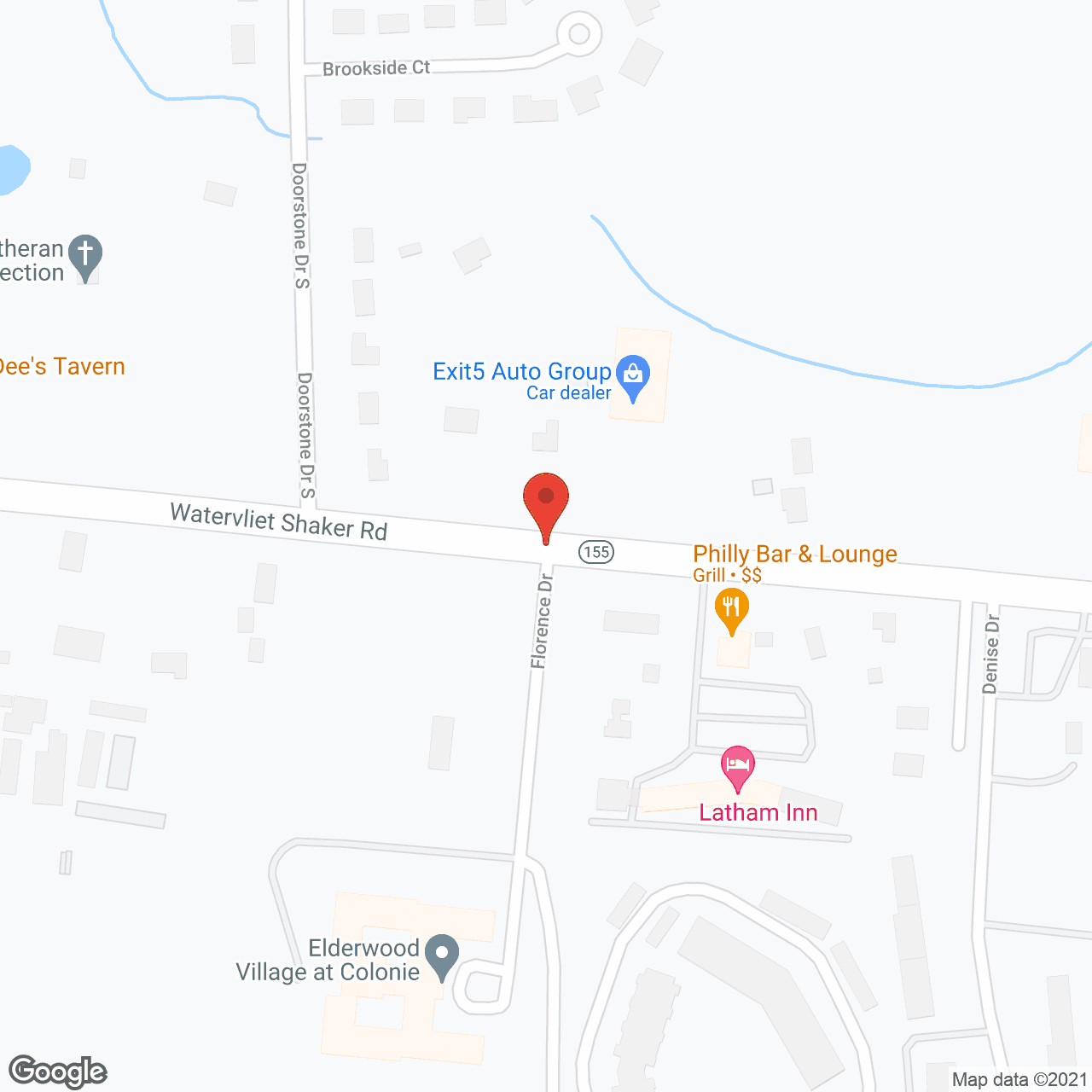 Map of the neighborhood around Elderwood Village at Colonie