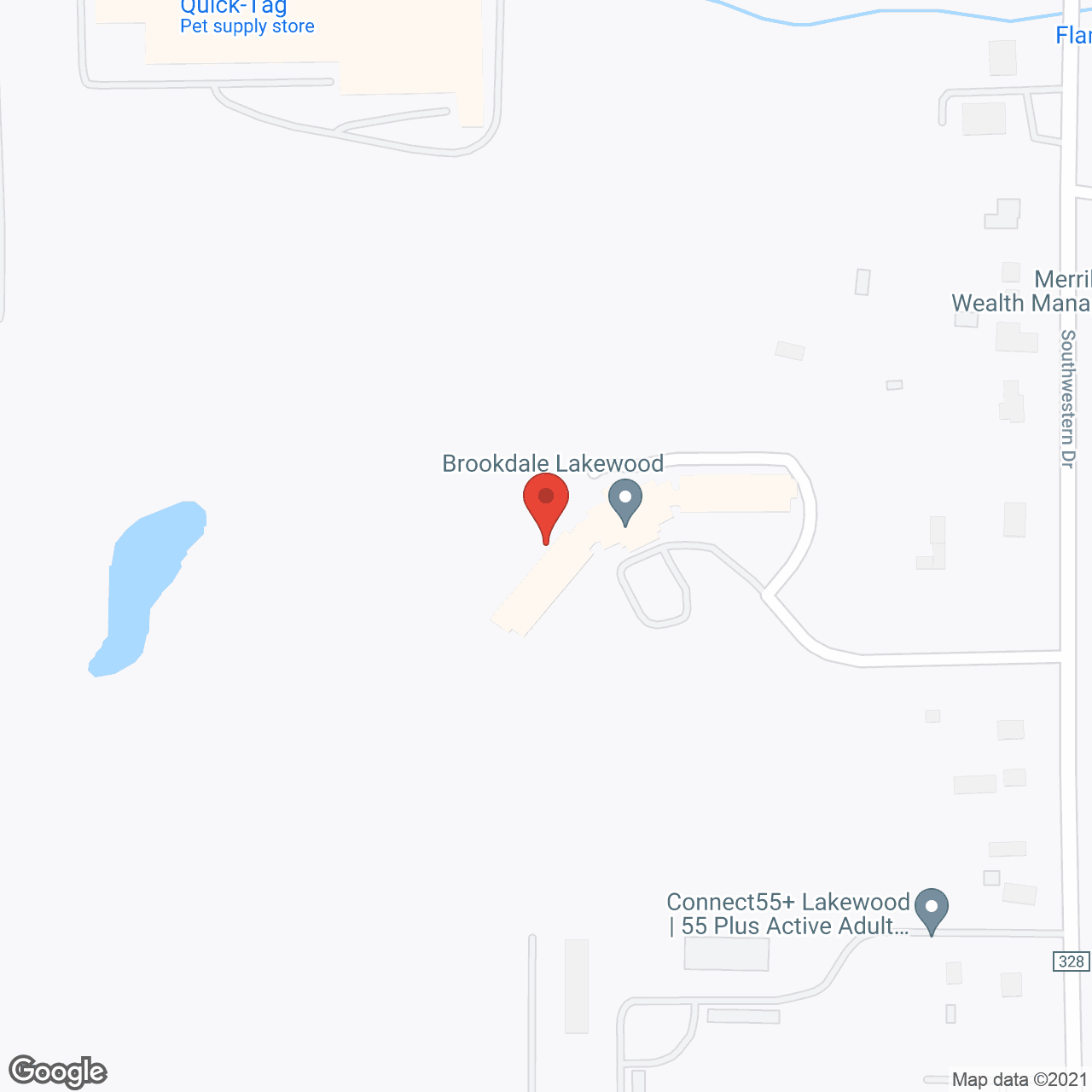 Map of the neighborhood around Brookdale Lakewood AL