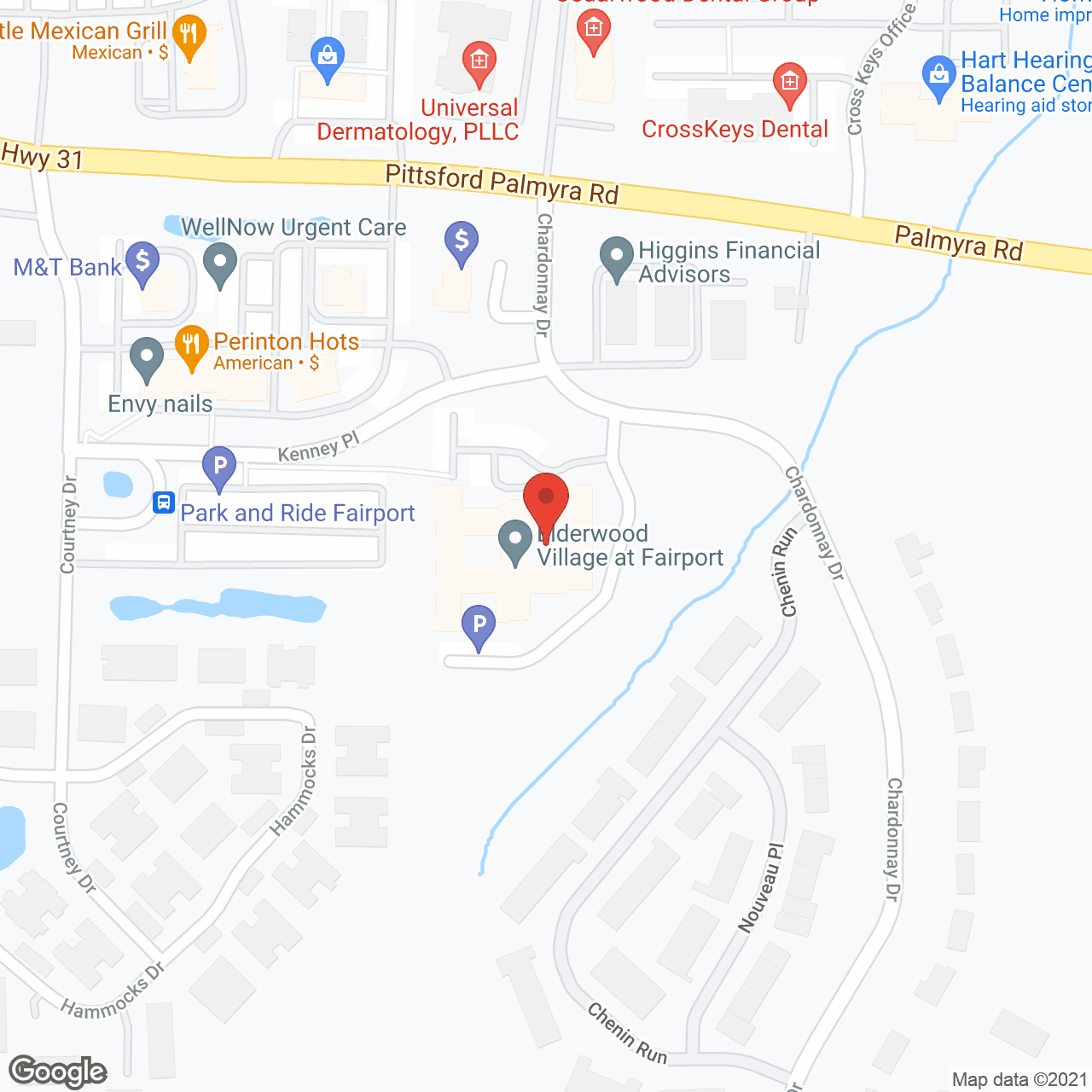 Map of the neighborhood around Elderwood Village at Fairport