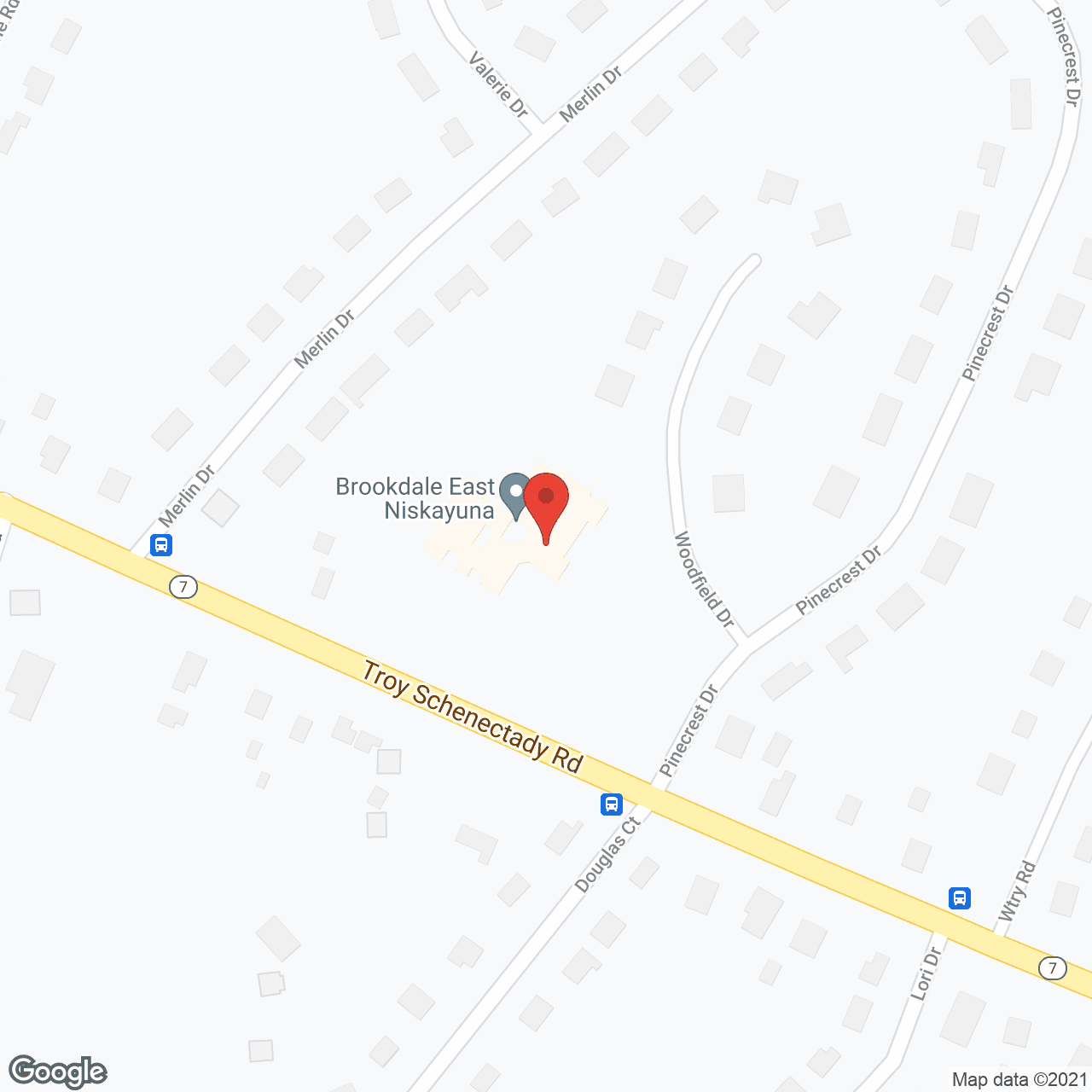 Map of the neighborhood around Brookdale East Niskayuna