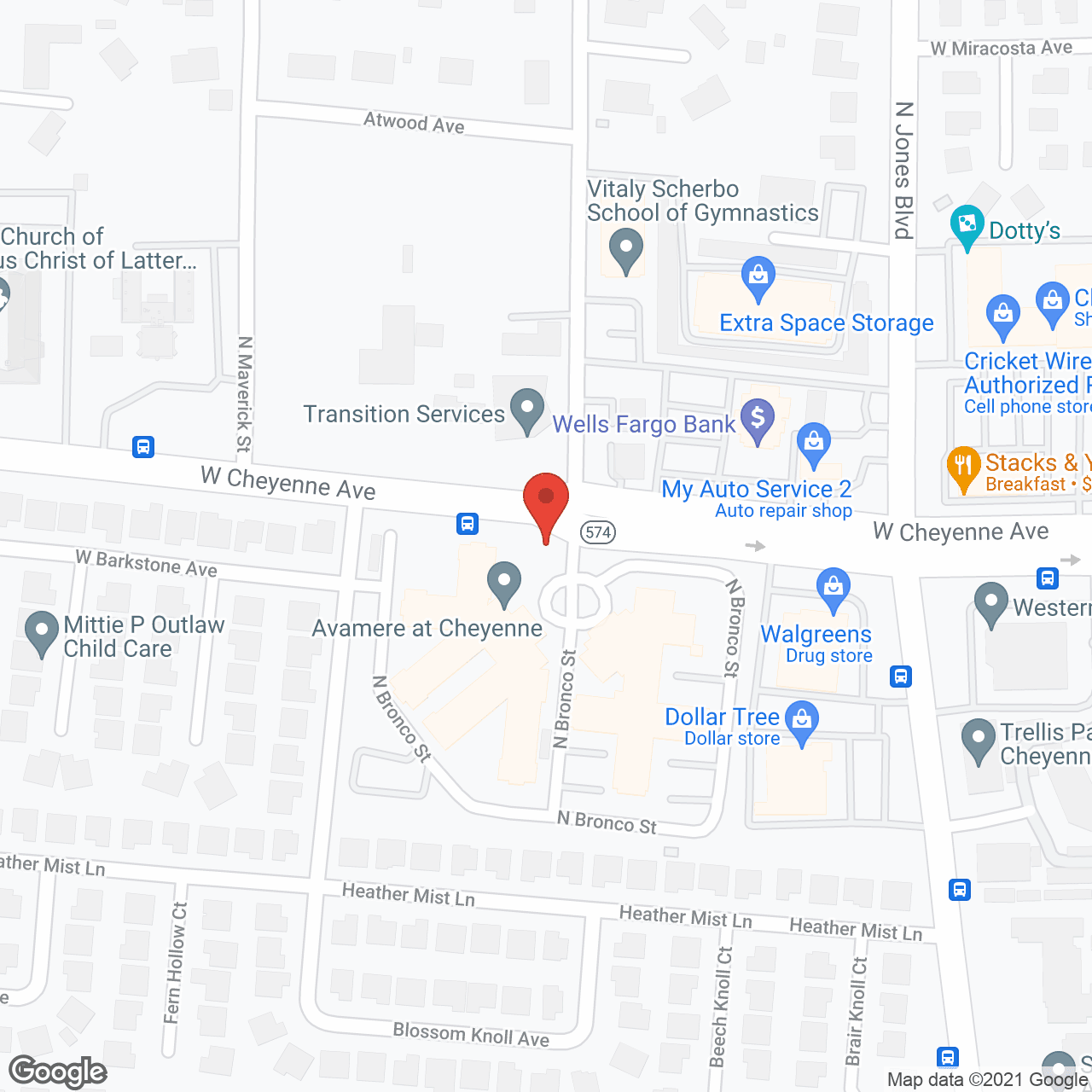 Map of the neighborhood around Avamere at Cheyenne