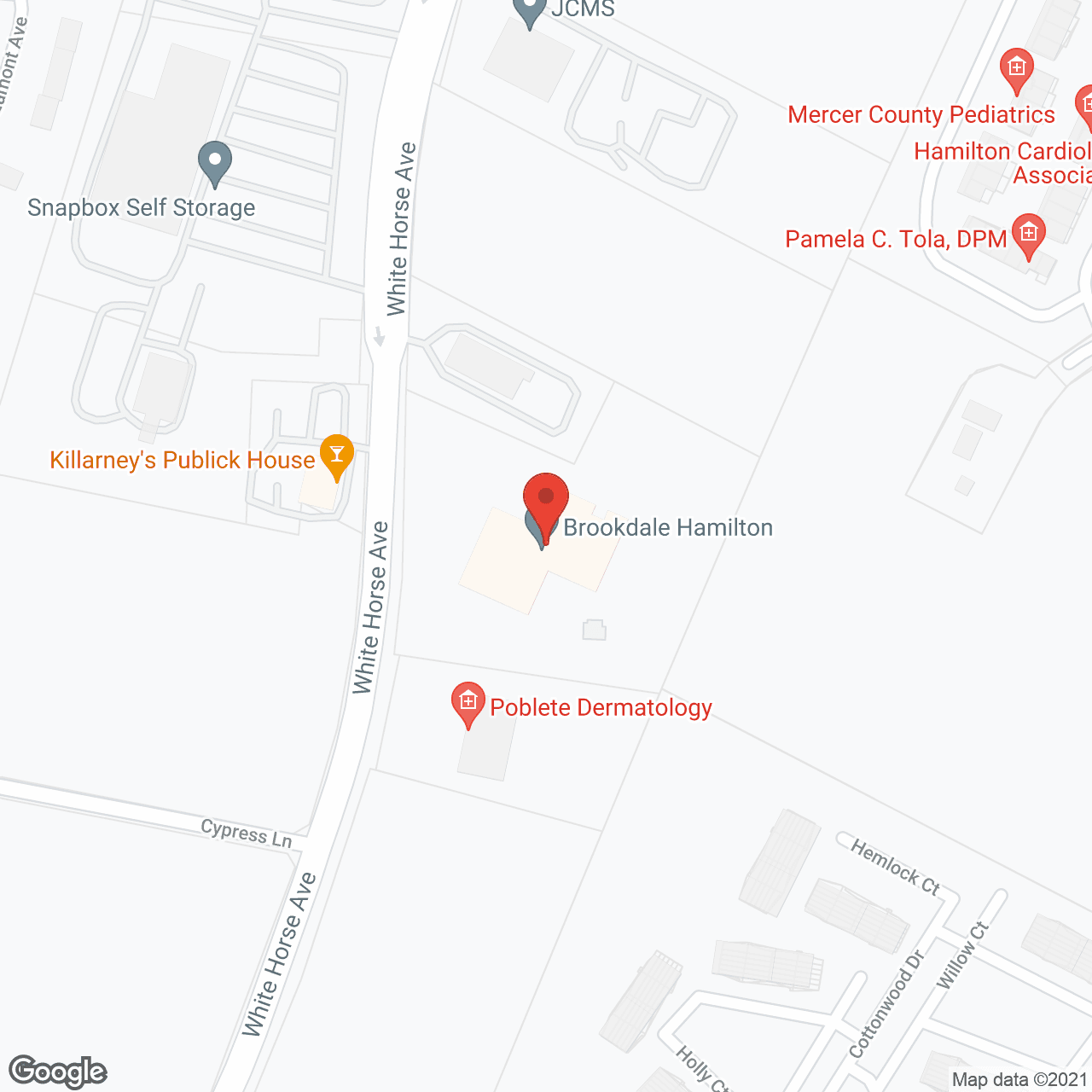 Map of the neighborhood around Brookdale Hamilton