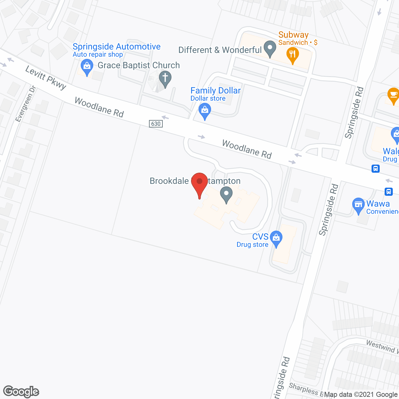 Map of the neighborhood around Brookdale Westampton