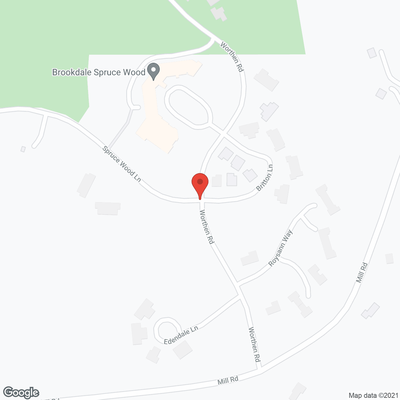 Map of the neighborhood around Brookdale Spruce Wood