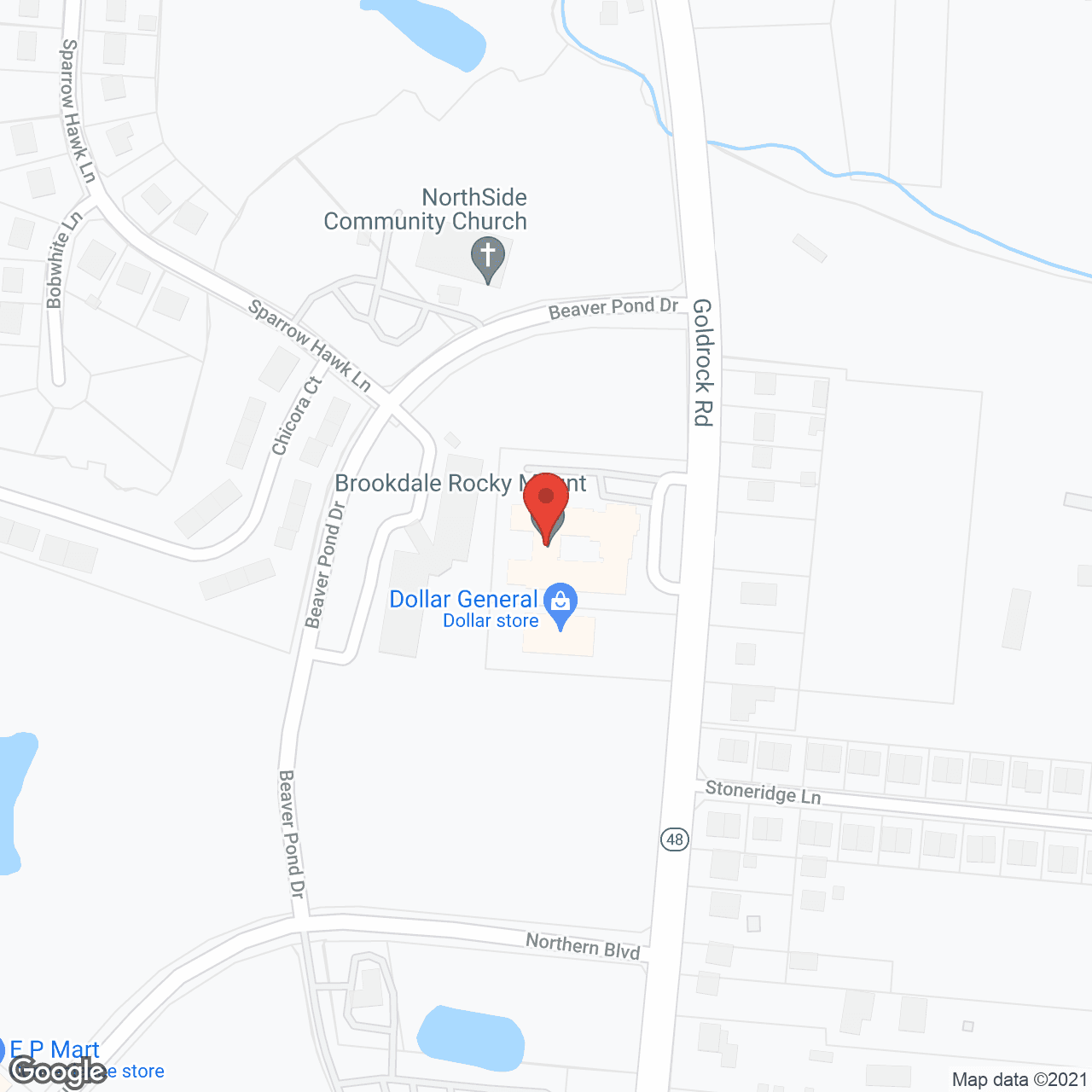 Map of the neighborhood around Navion of Rocky Mount