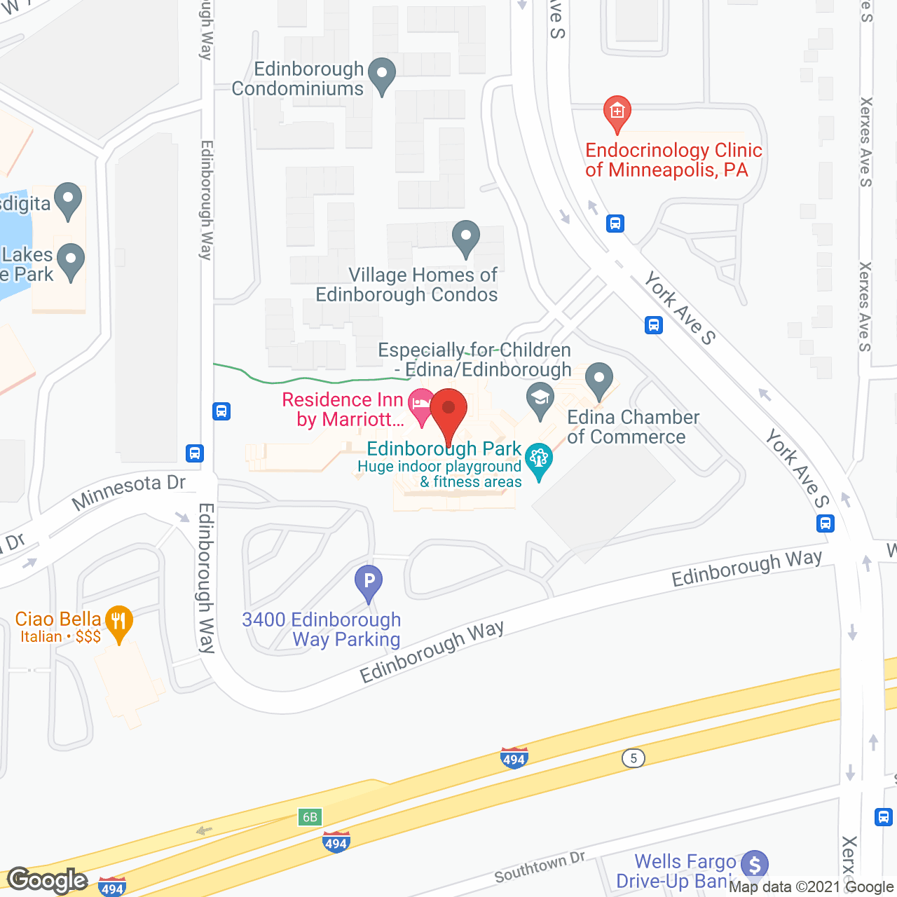 Map of the neighborhood around Brookdale Edina