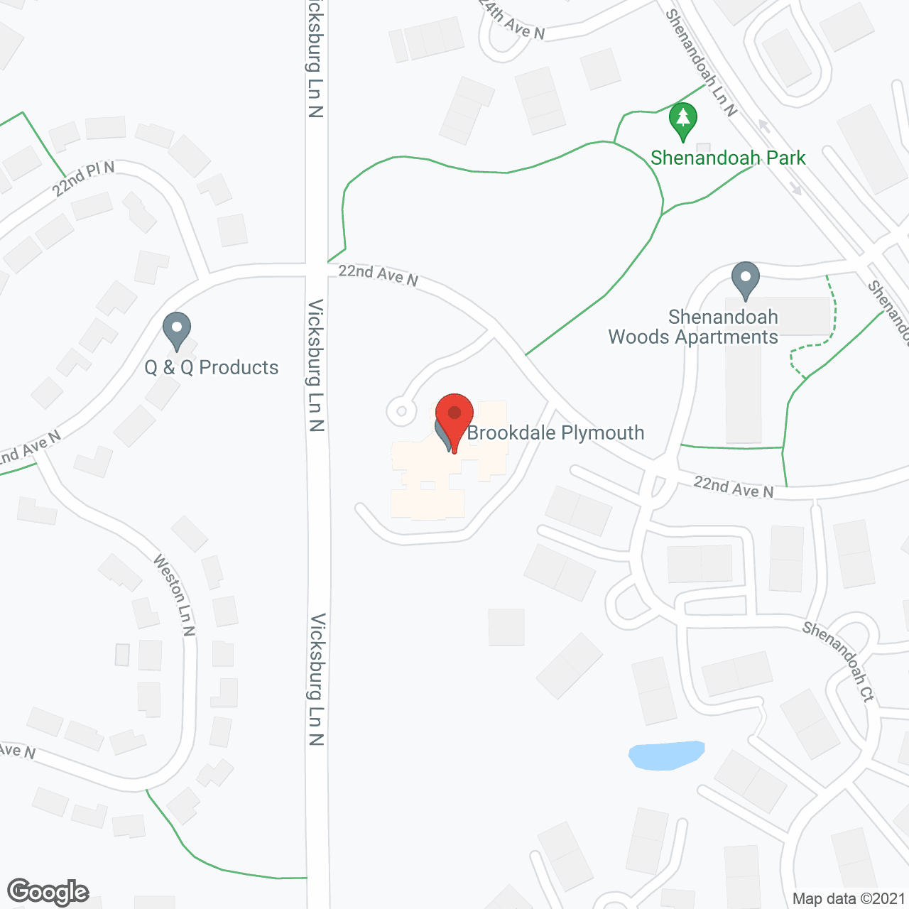 Map of the neighborhood around Brookdale Plymouth