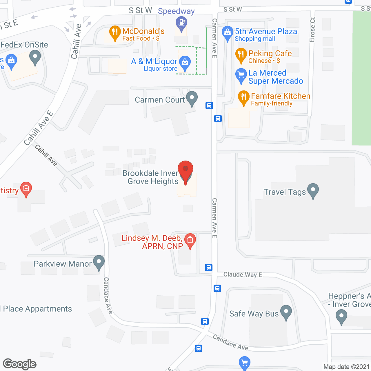 Map of the neighborhood around Brookdale Inver Grove Heights