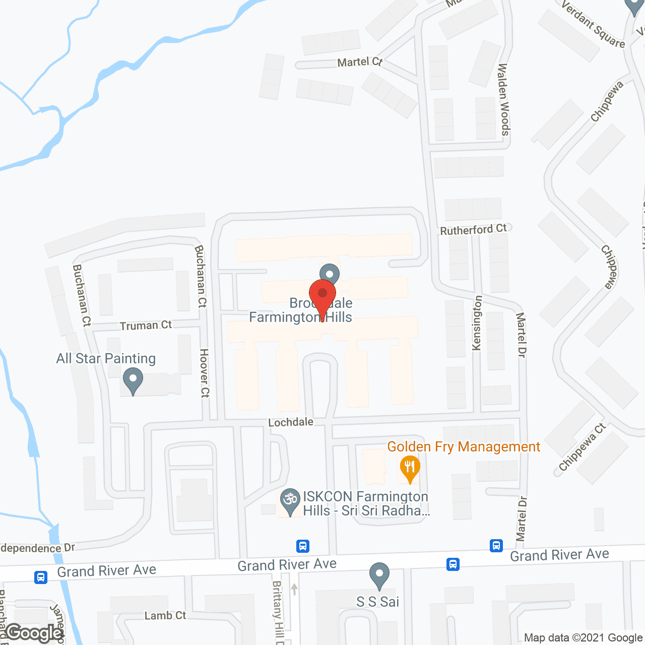 Map of the neighborhood around Brookdale Farmington Hills