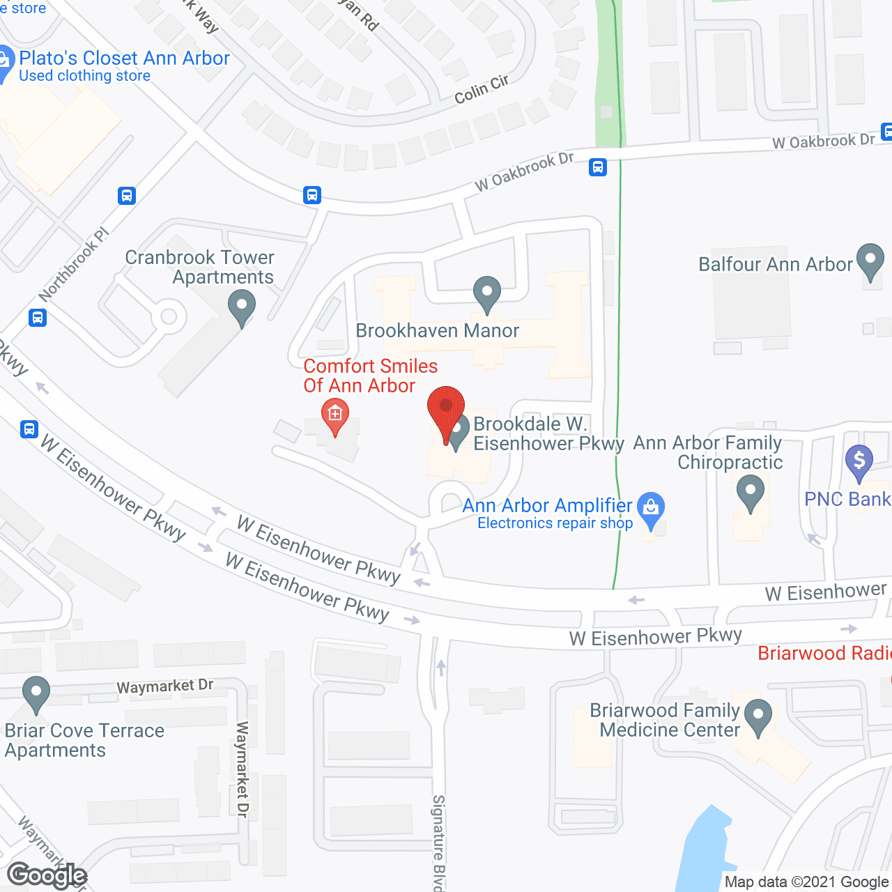 Map of the neighborhood around Brookdale W. Eisenhower Pkwy
