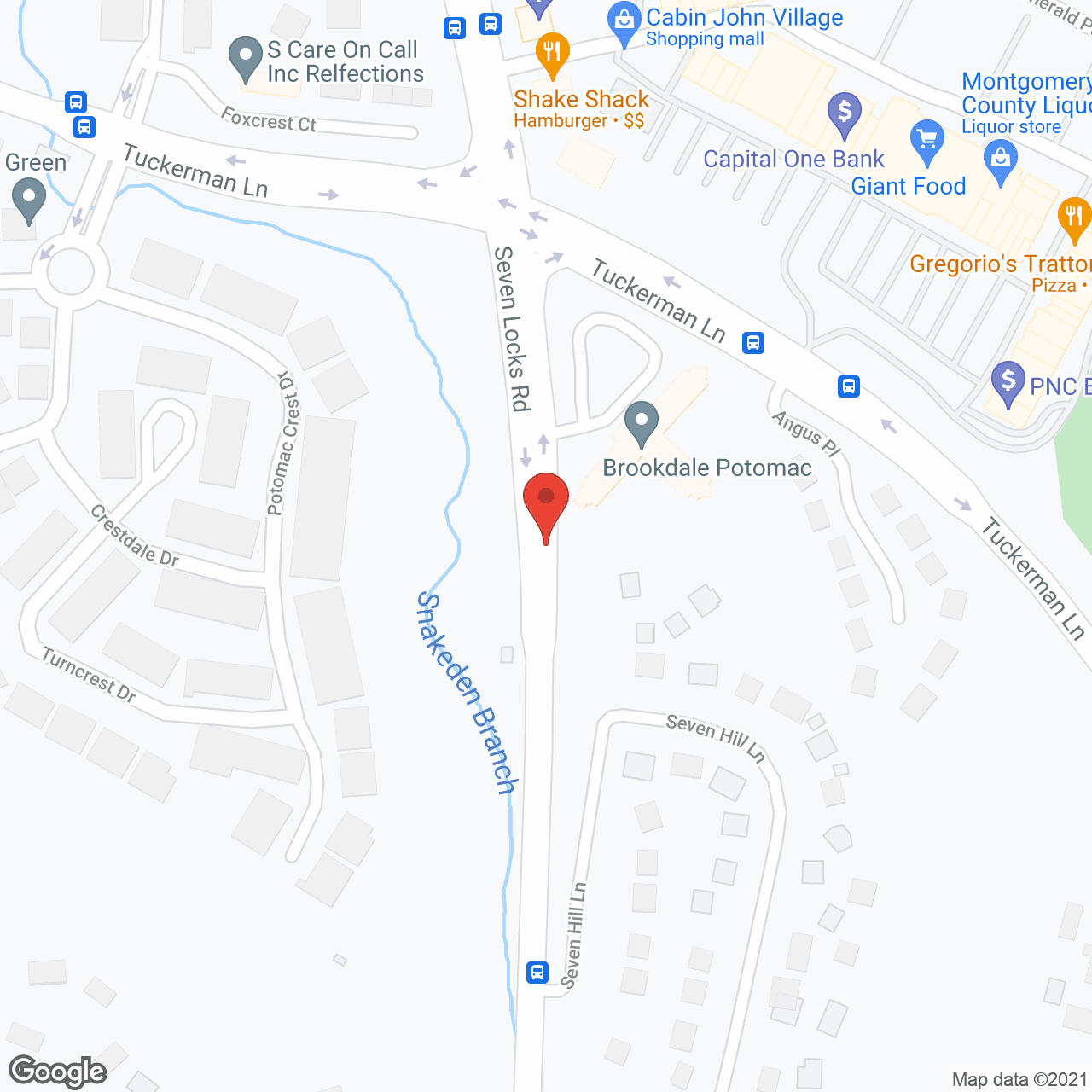 Map of the neighborhood around Brookdale Potomac