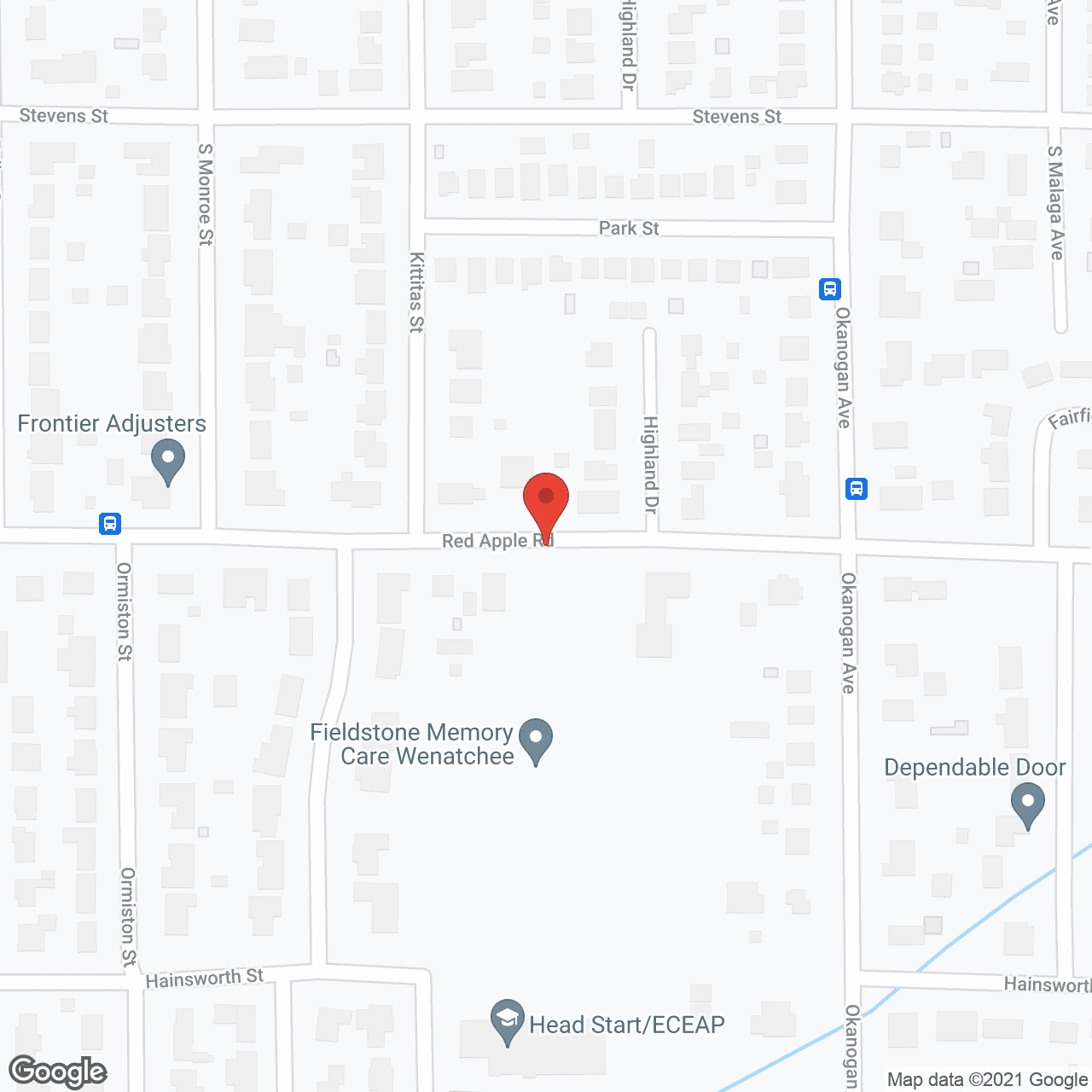 Map of the neighborhood around Ciel of Wenatchee