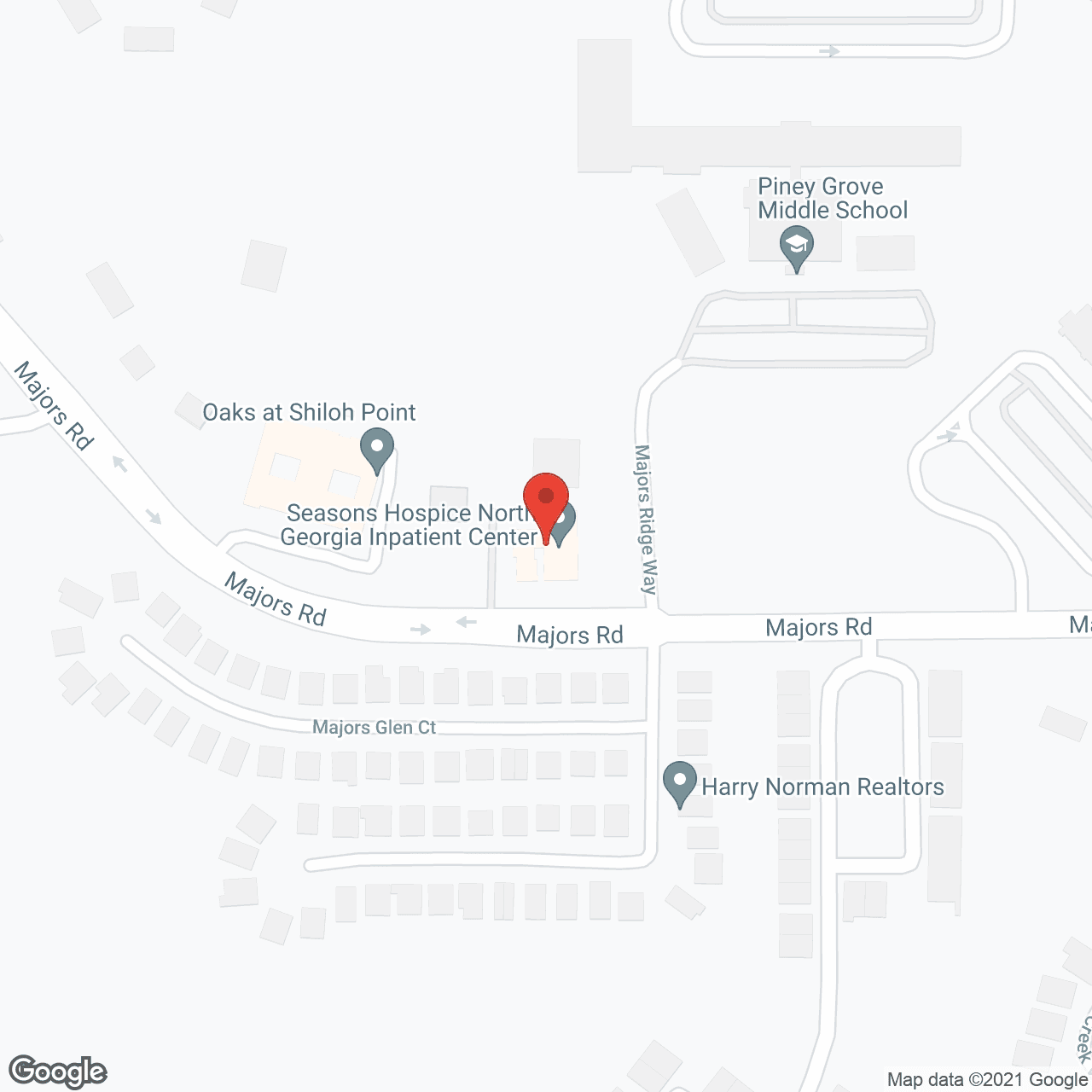 Map of the neighborhood around Mann House Cumming