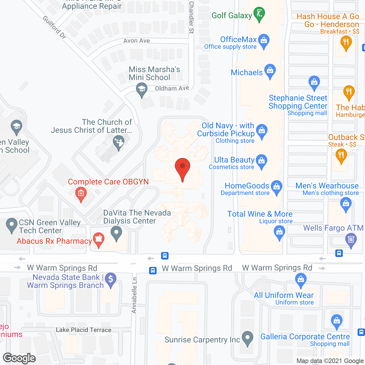 Map of the neighborhood around TLC Care Center