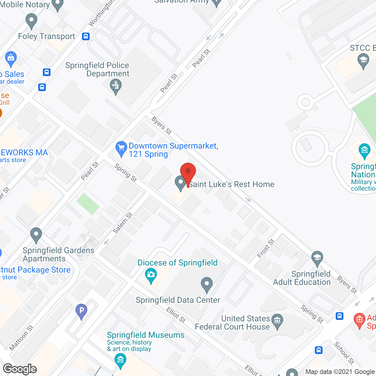 Map of the neighborhood around St Luke's Home
