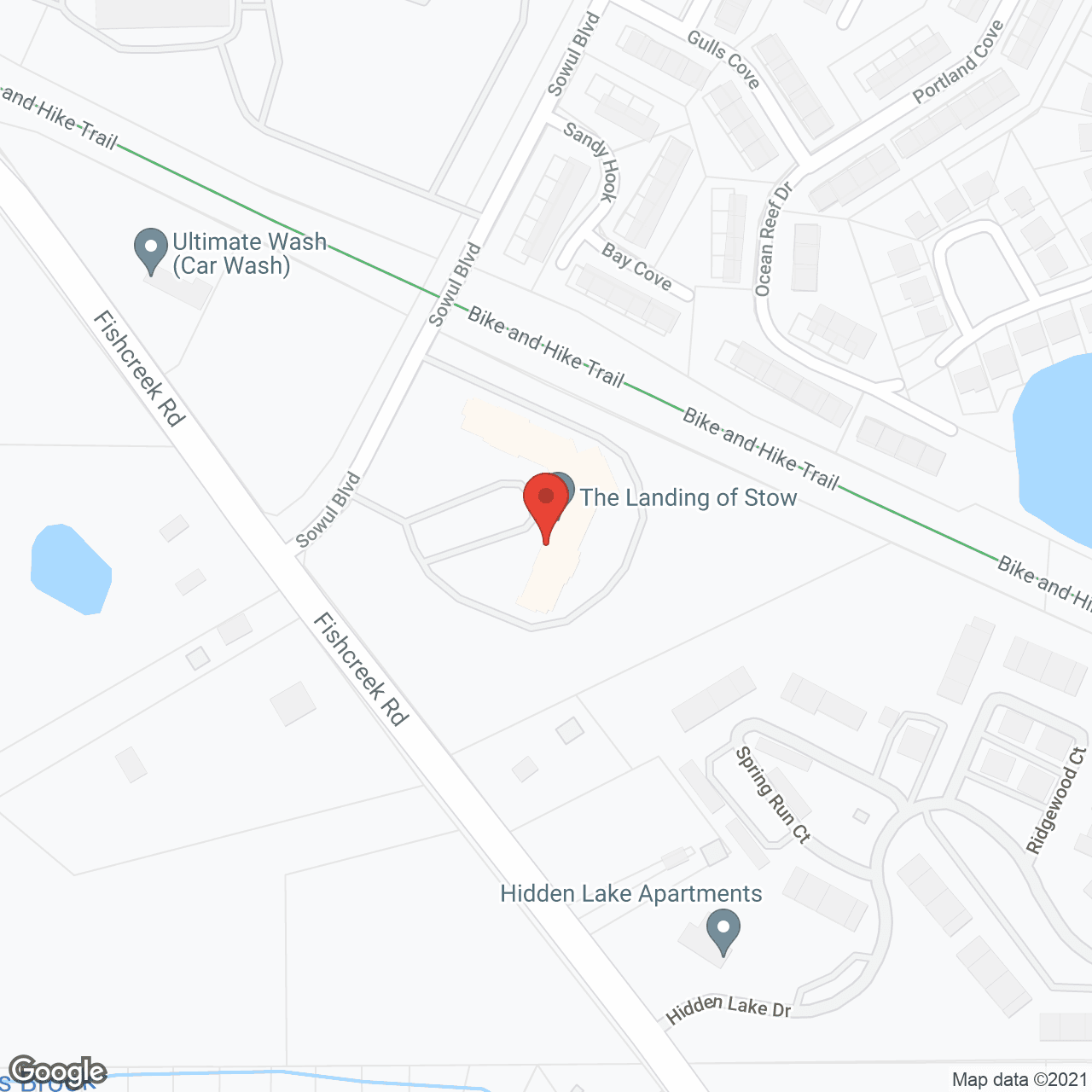 Map of the neighborhood around Eden Vista of Stow