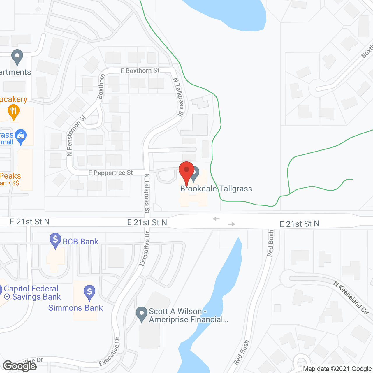 Map of the neighborhood around Brookdale Tallgrass