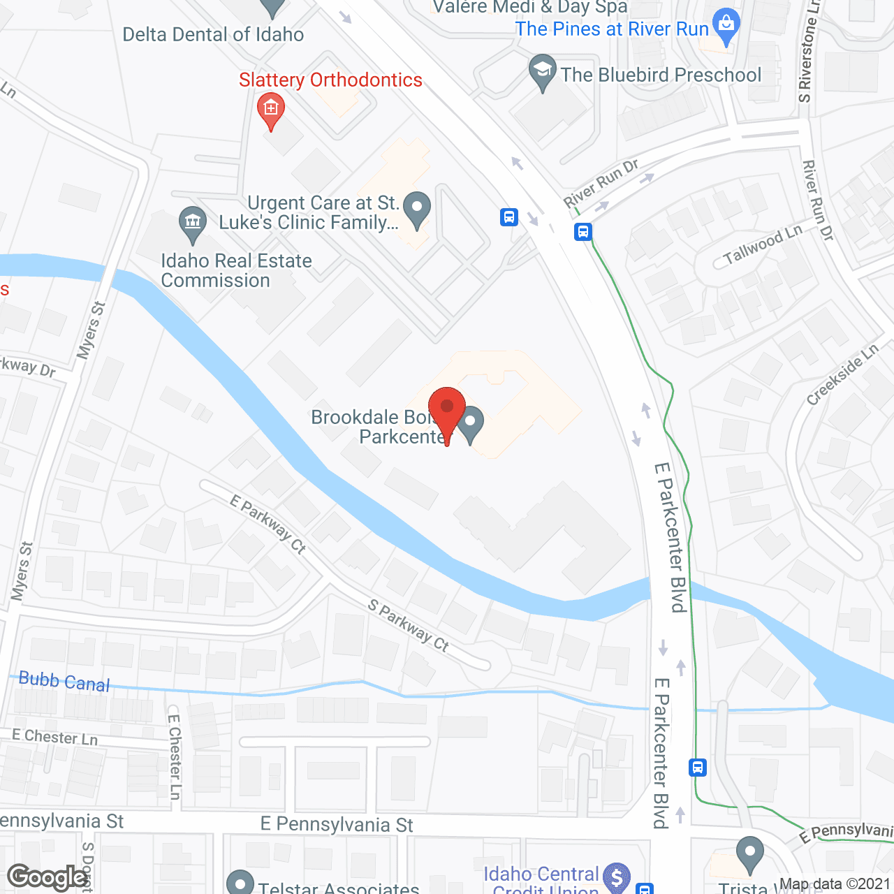 Map of the neighborhood around Brookdale Boise Parkcenter