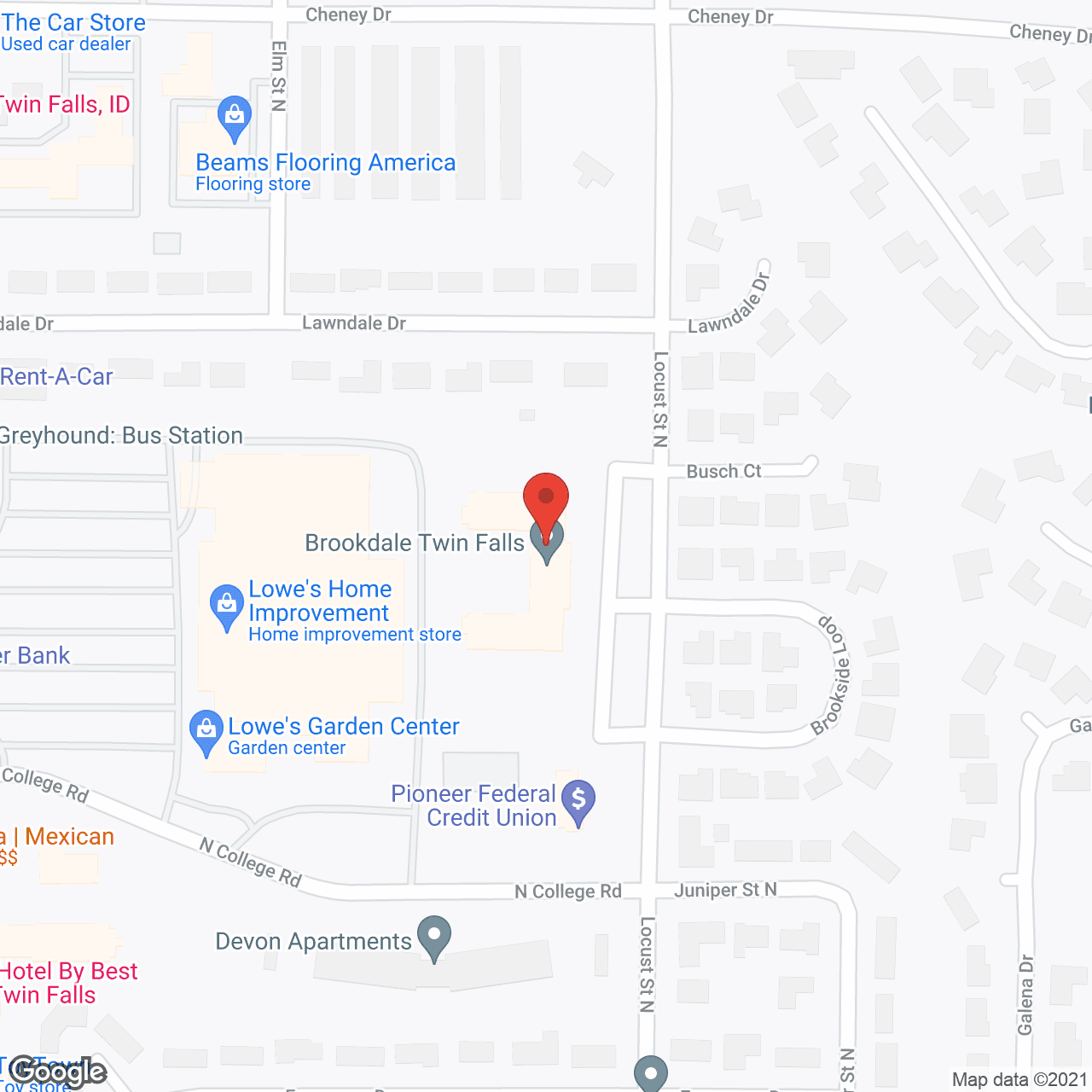 Map of the neighborhood around Brookdale Twin Falls